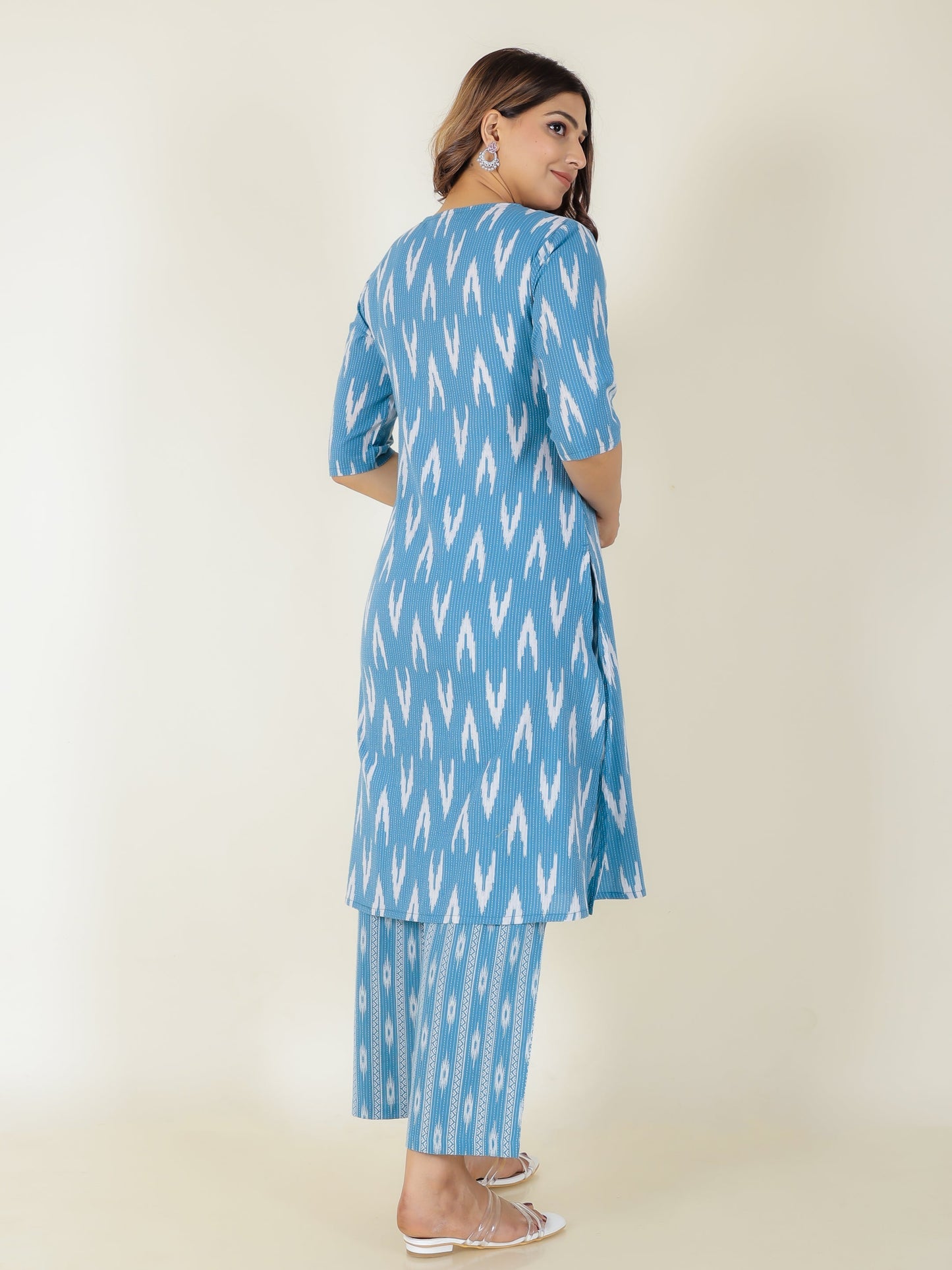 Kantha Cotton Ikat Kurta