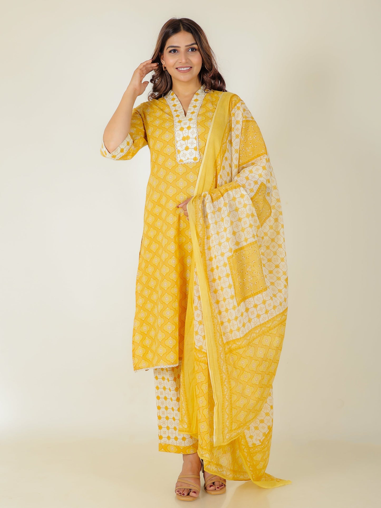 Voile Cotton Geometric Dupatta