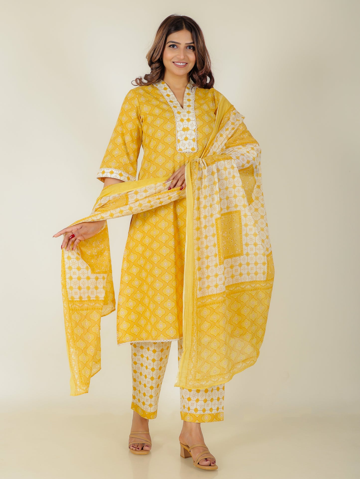 Voile Cotton Geometric Dupatta