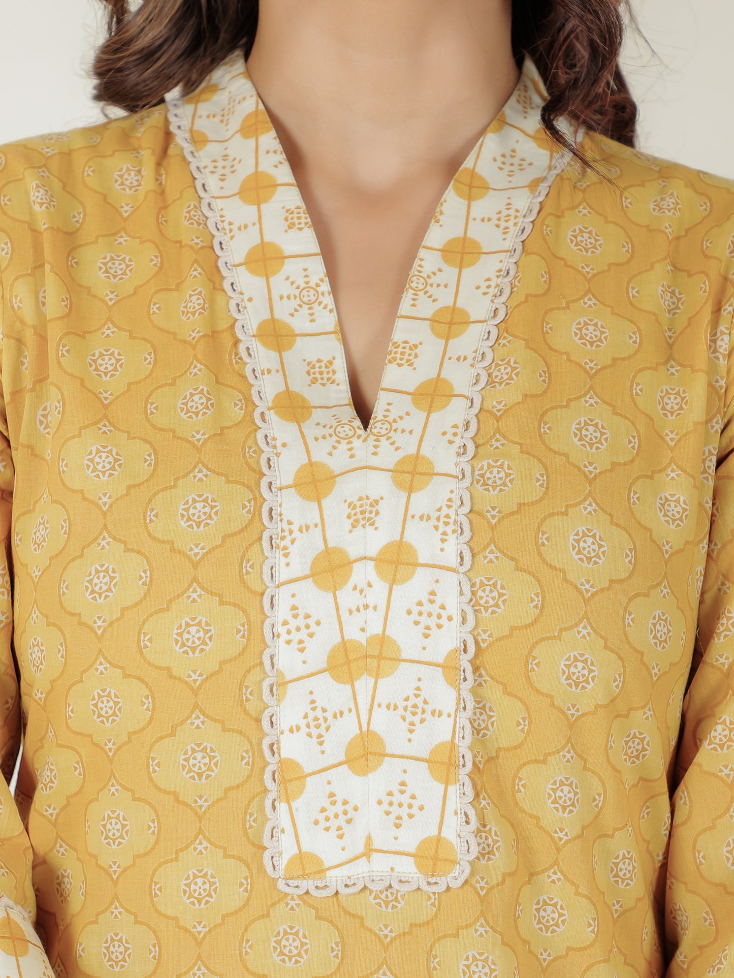 Soft Cotton Geometric Kurta