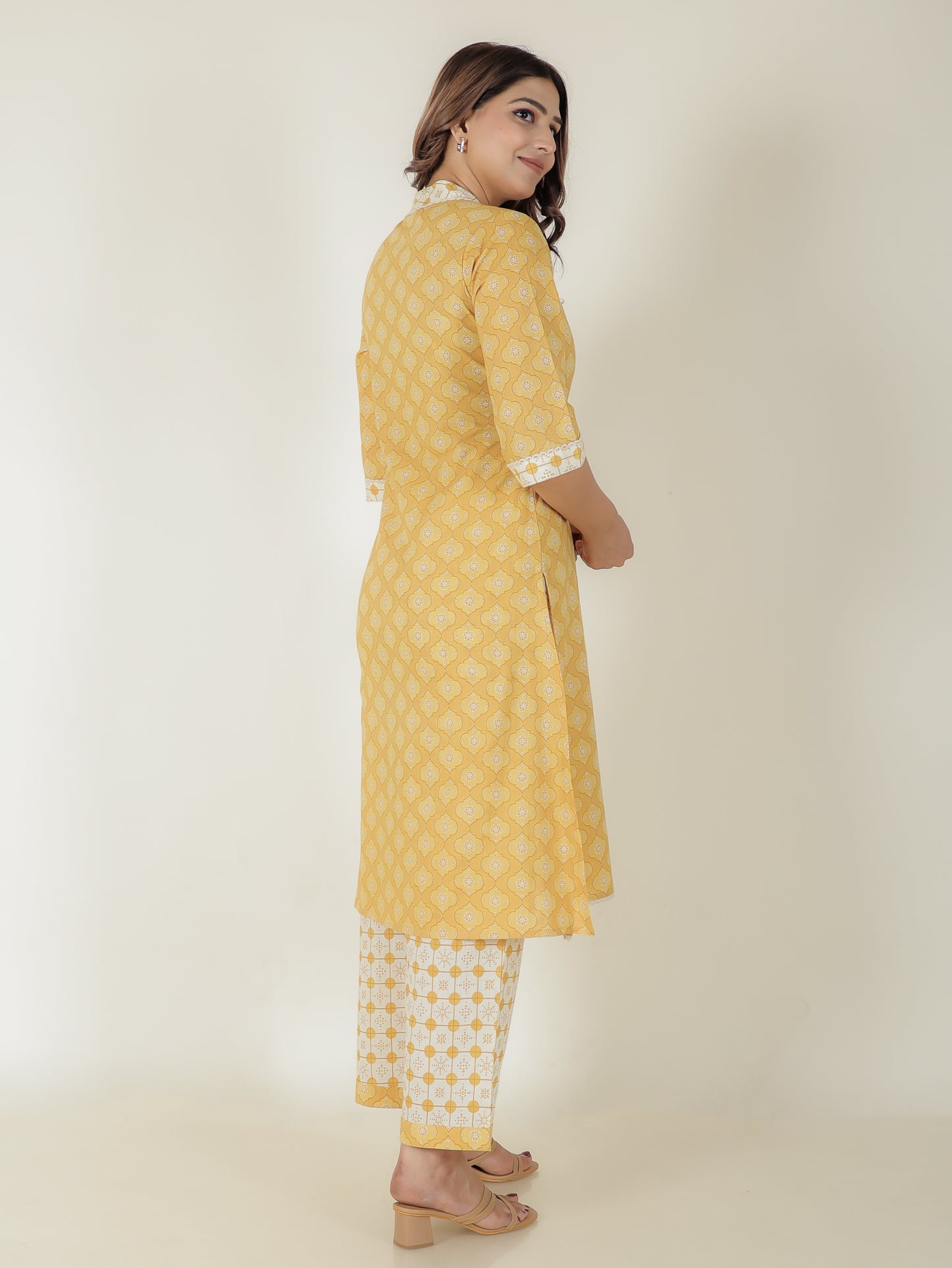 Soft Cotton Geometric Kurta