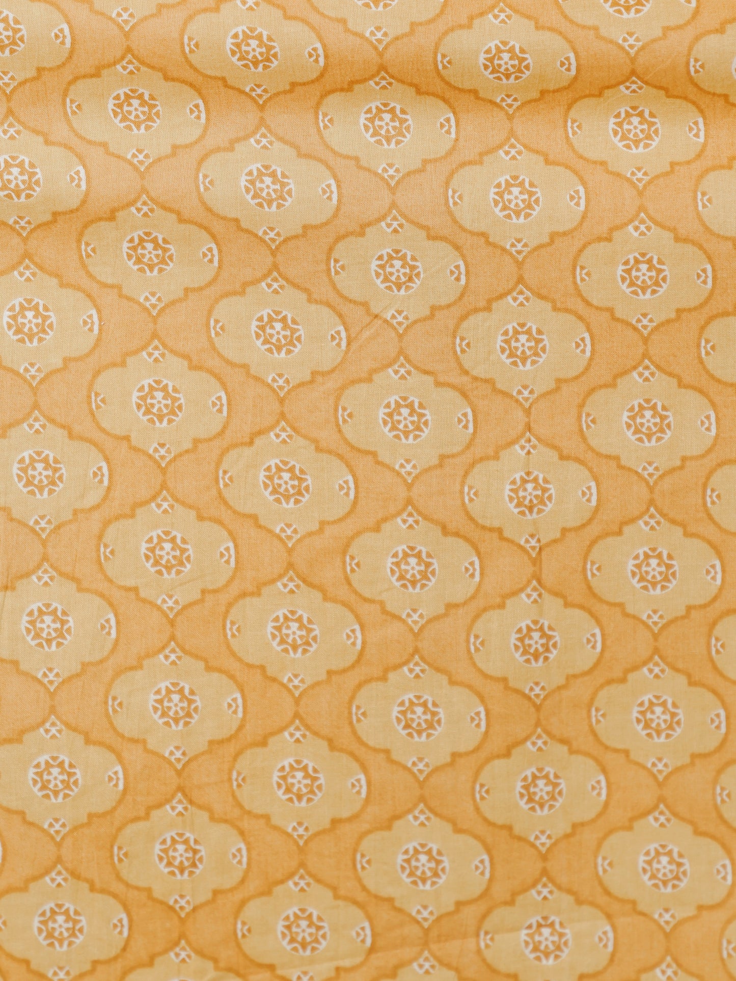 Soft Cotton Geometric Straight Yellow Kurta