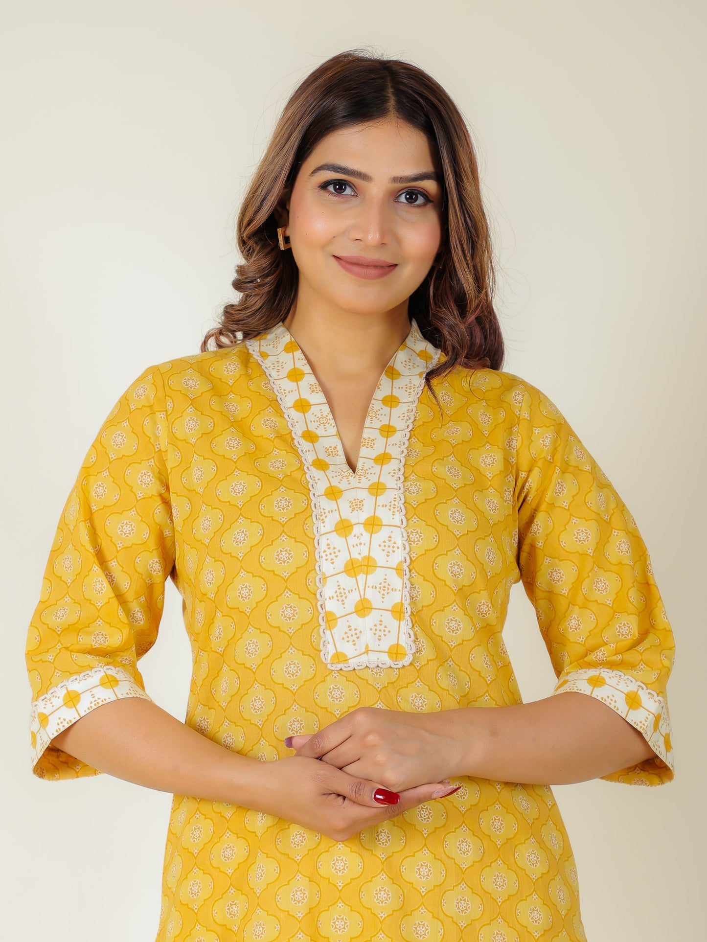 Soft Cotton Geometric Kurta