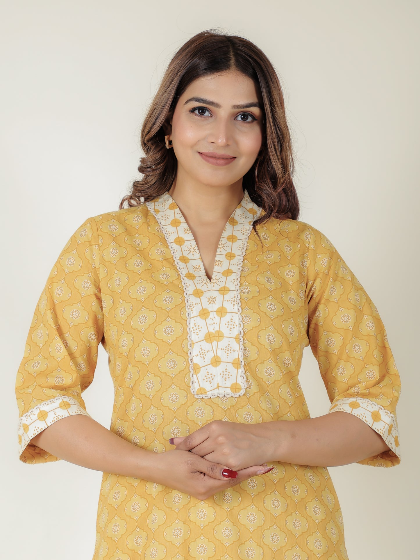 Soft Cotton Geometric Kurta