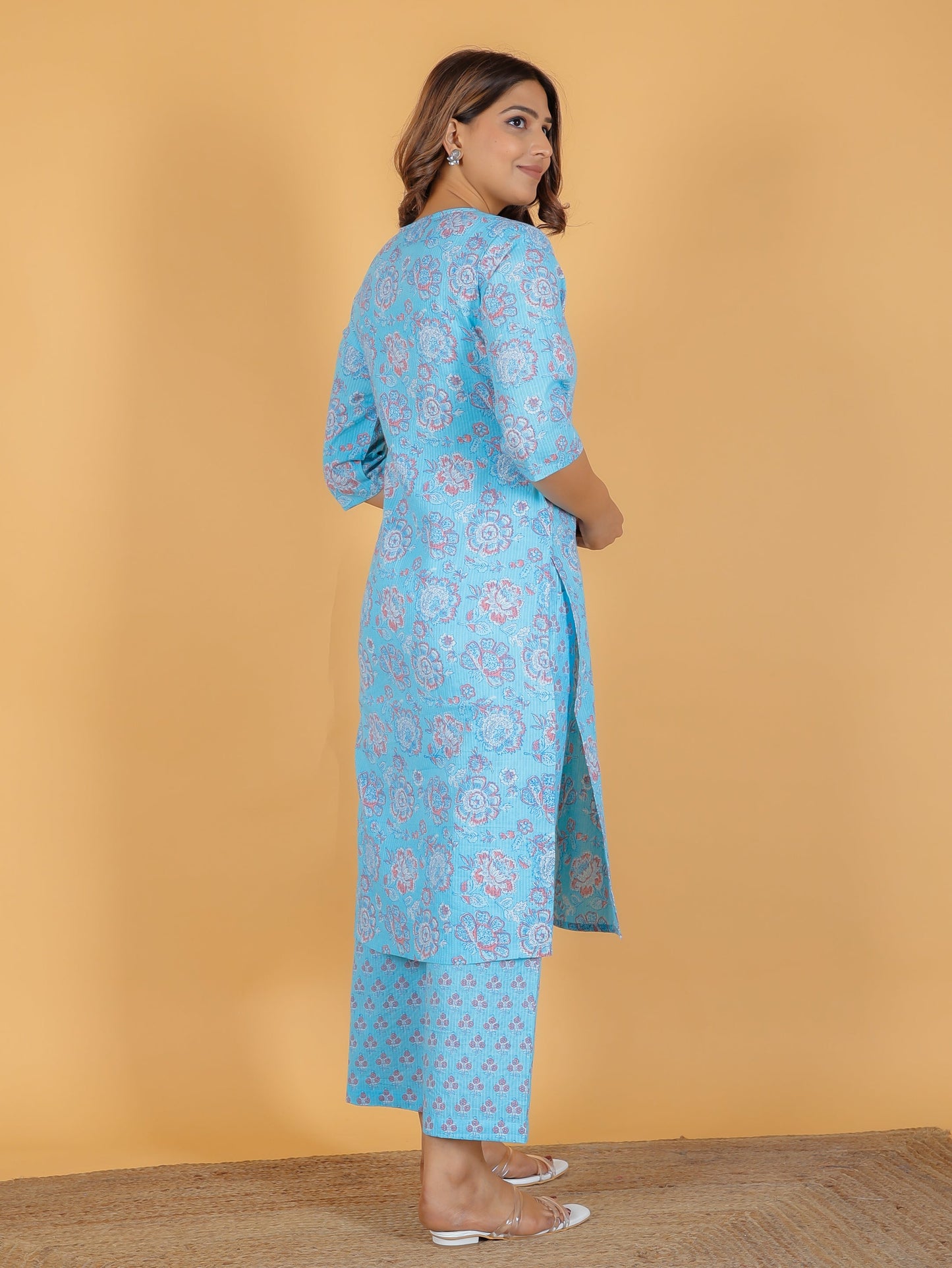 Kantha Cotton Floral Kurta