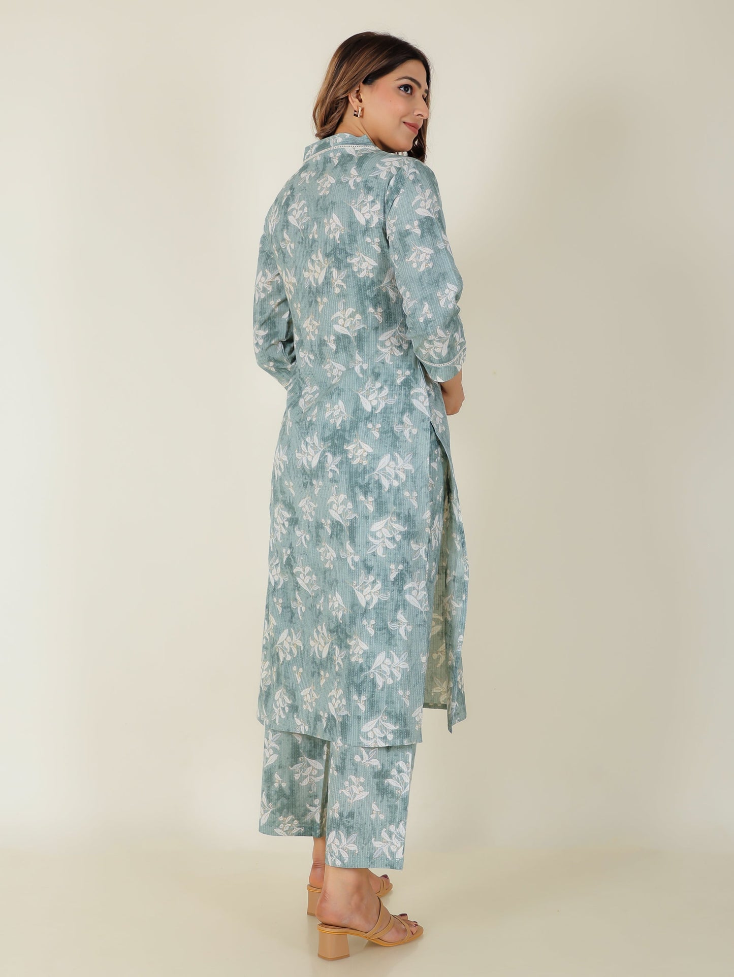 Kantha Cotton Floral Kurta