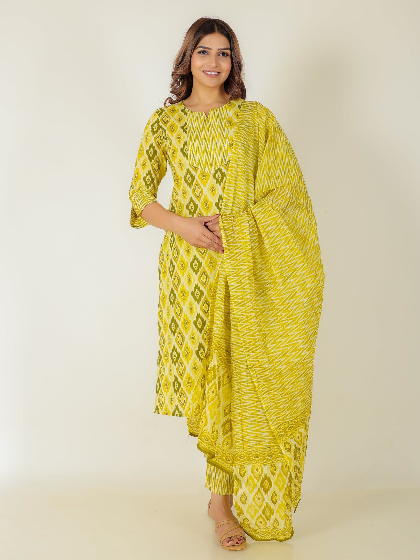 Soft Cotton Geometric Kurta