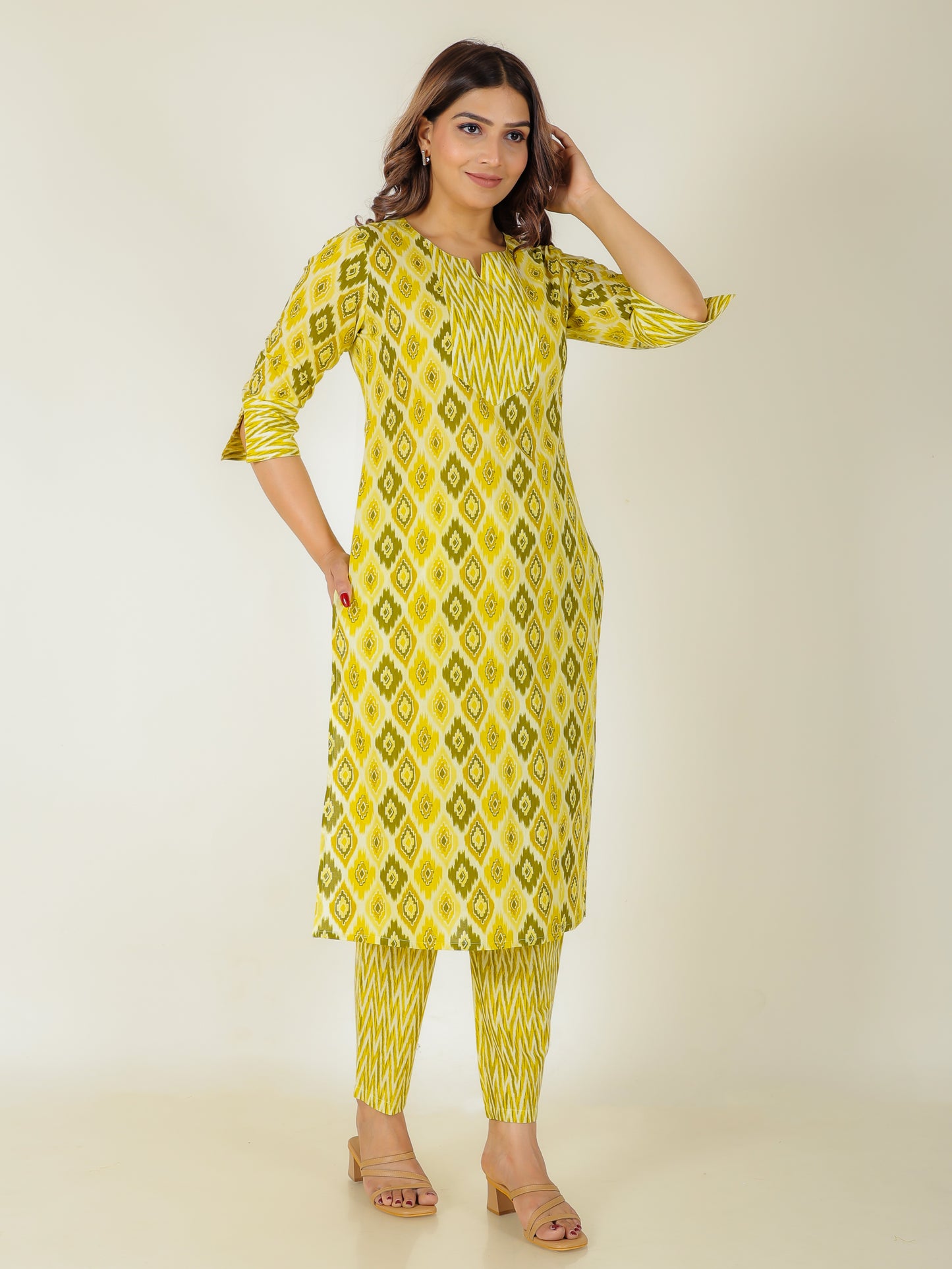 Soft Cotton Geometric Kurta