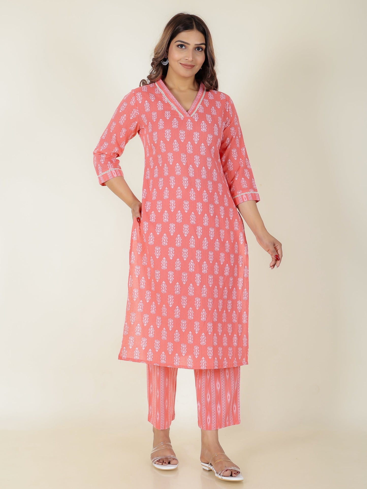 Kantha Cotton Ikat Kurta