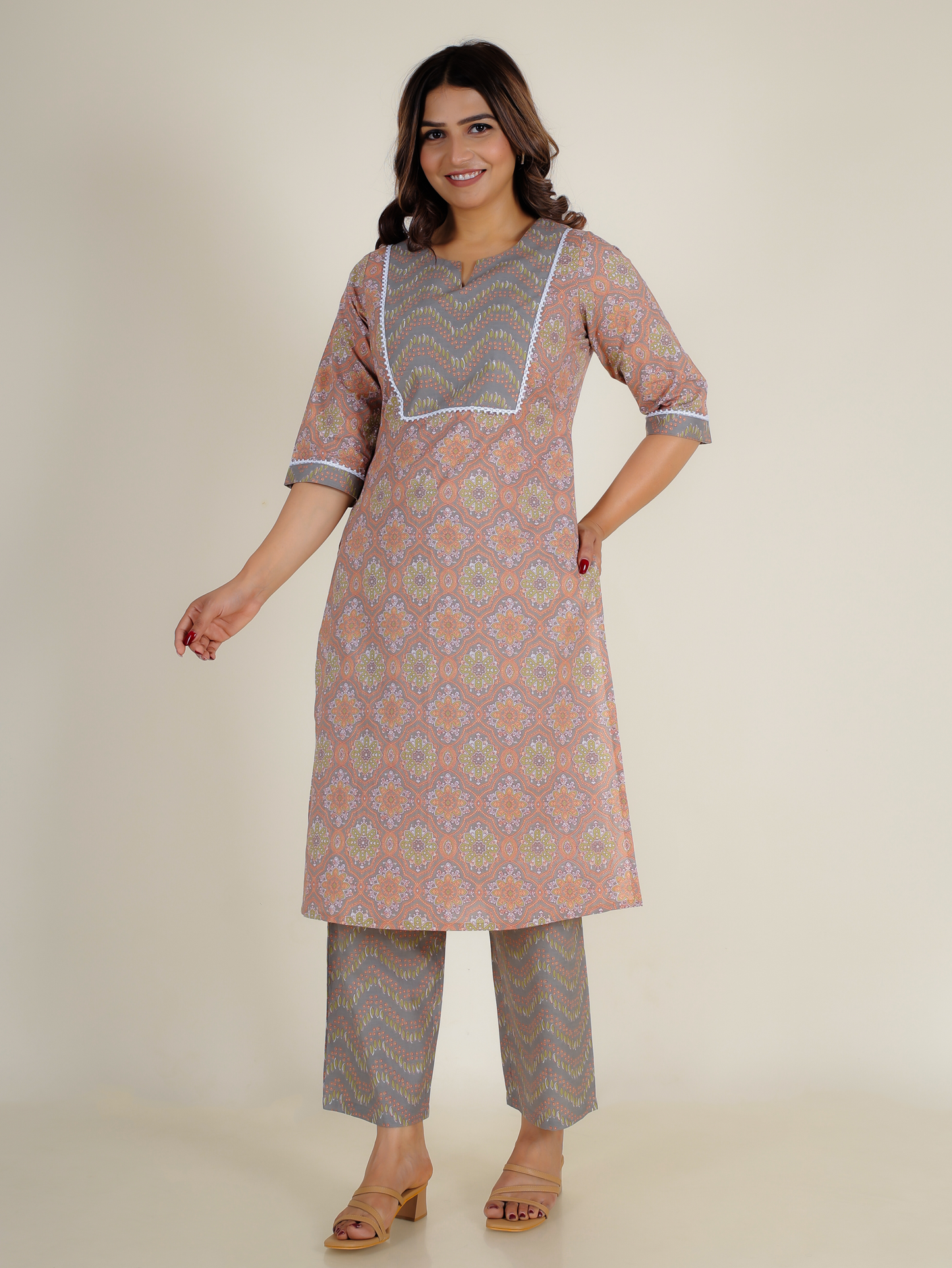 Soft Cotton Floral Kurta