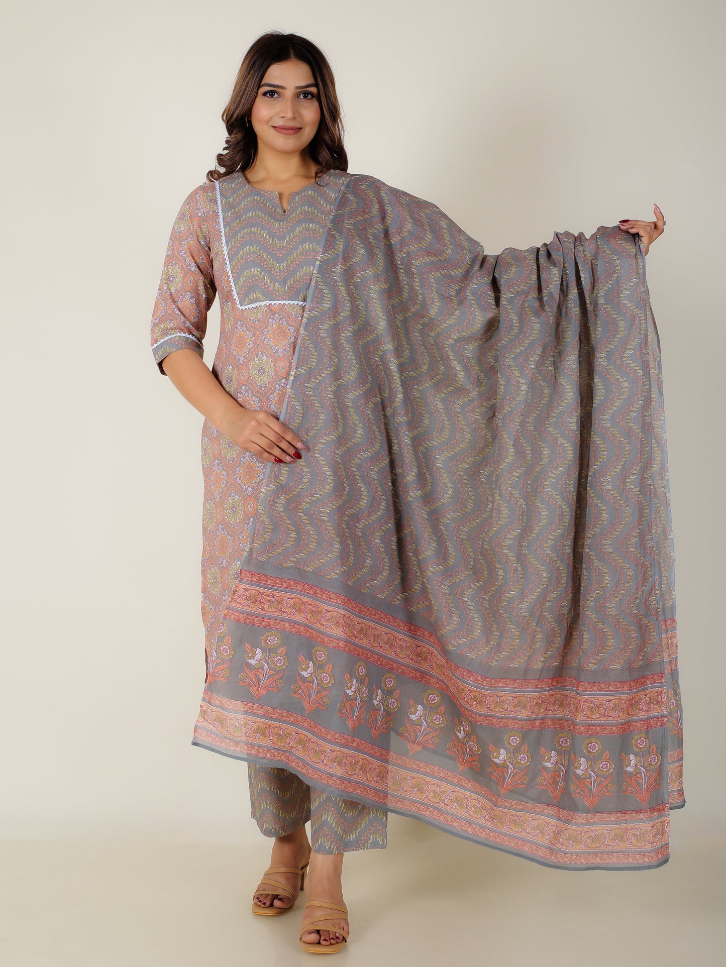 Soft Cotton Floral Kurta