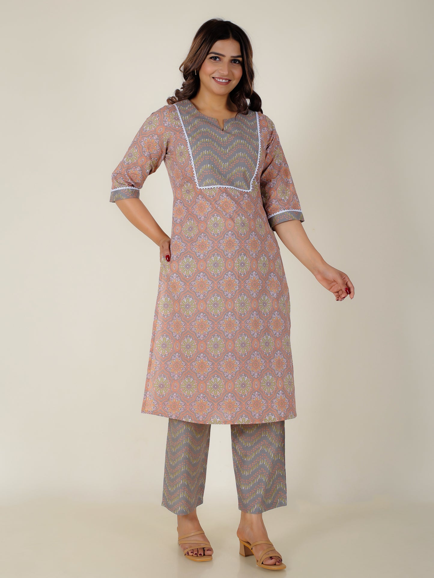 Soft Cotton Floral Kurta