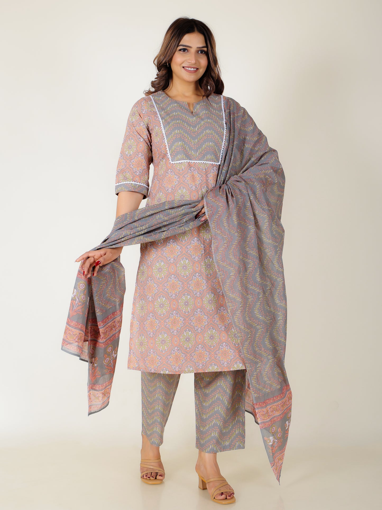 Soft Cotton Floral Kurta