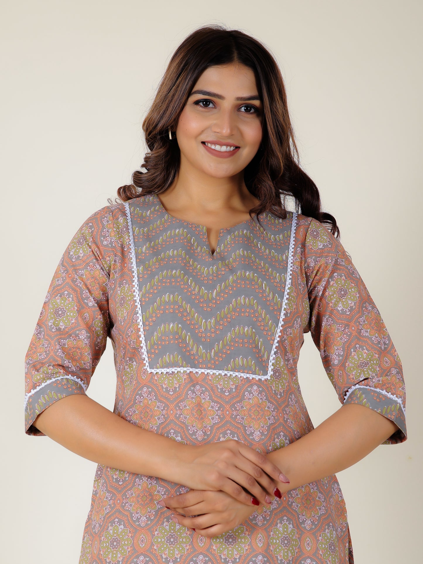 Soft Cotton Floral Kurta