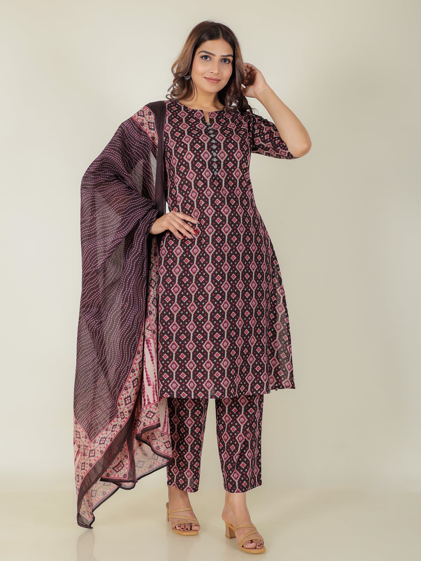 Voile Cotton Geometric Dupatta