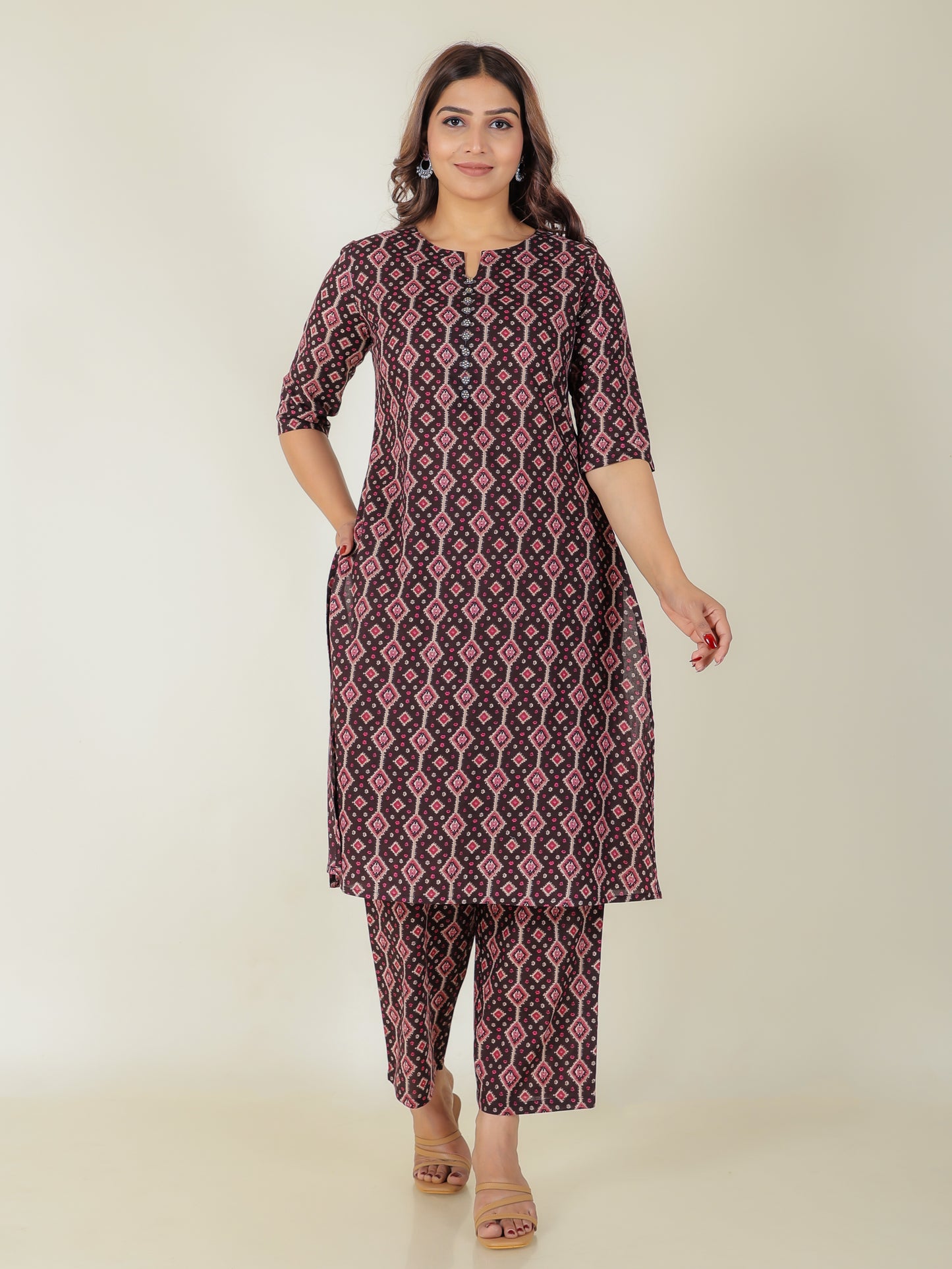 Soft Cotton Geometric Kurta