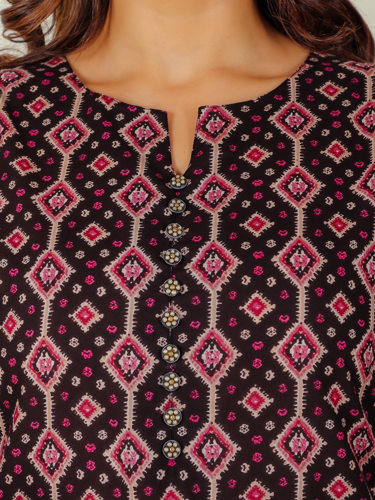 Soft Cotton Geometric Kurta