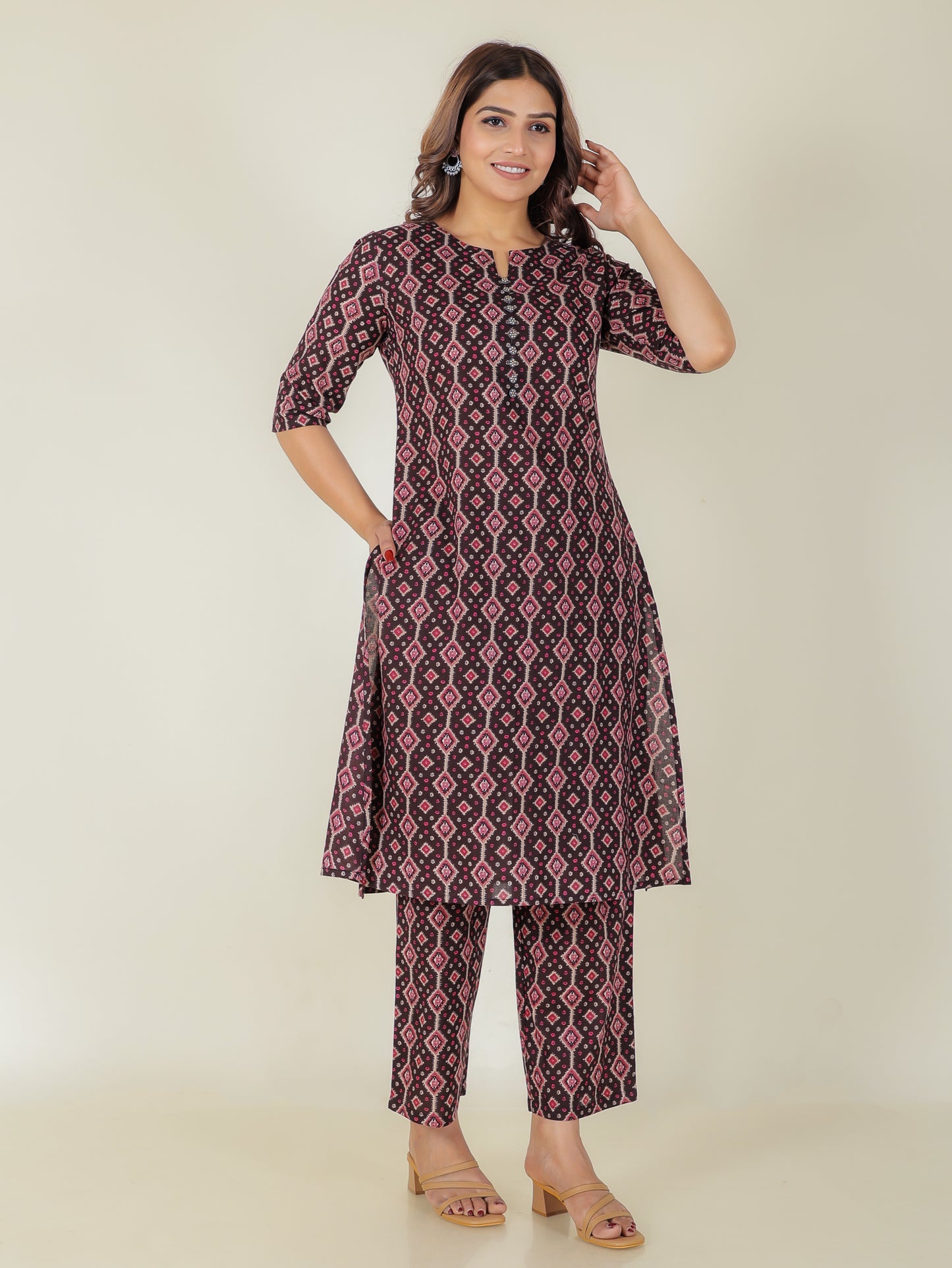 Soft Cotton Geometric Kurta