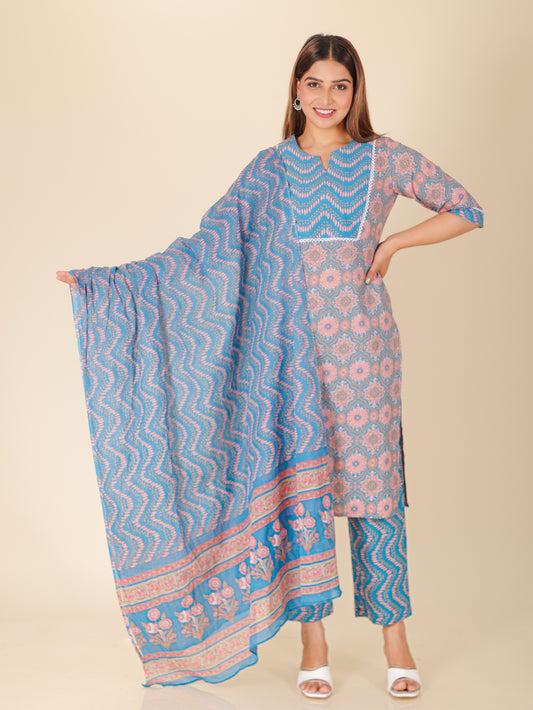 Voile Cotton Chevron Dupatta