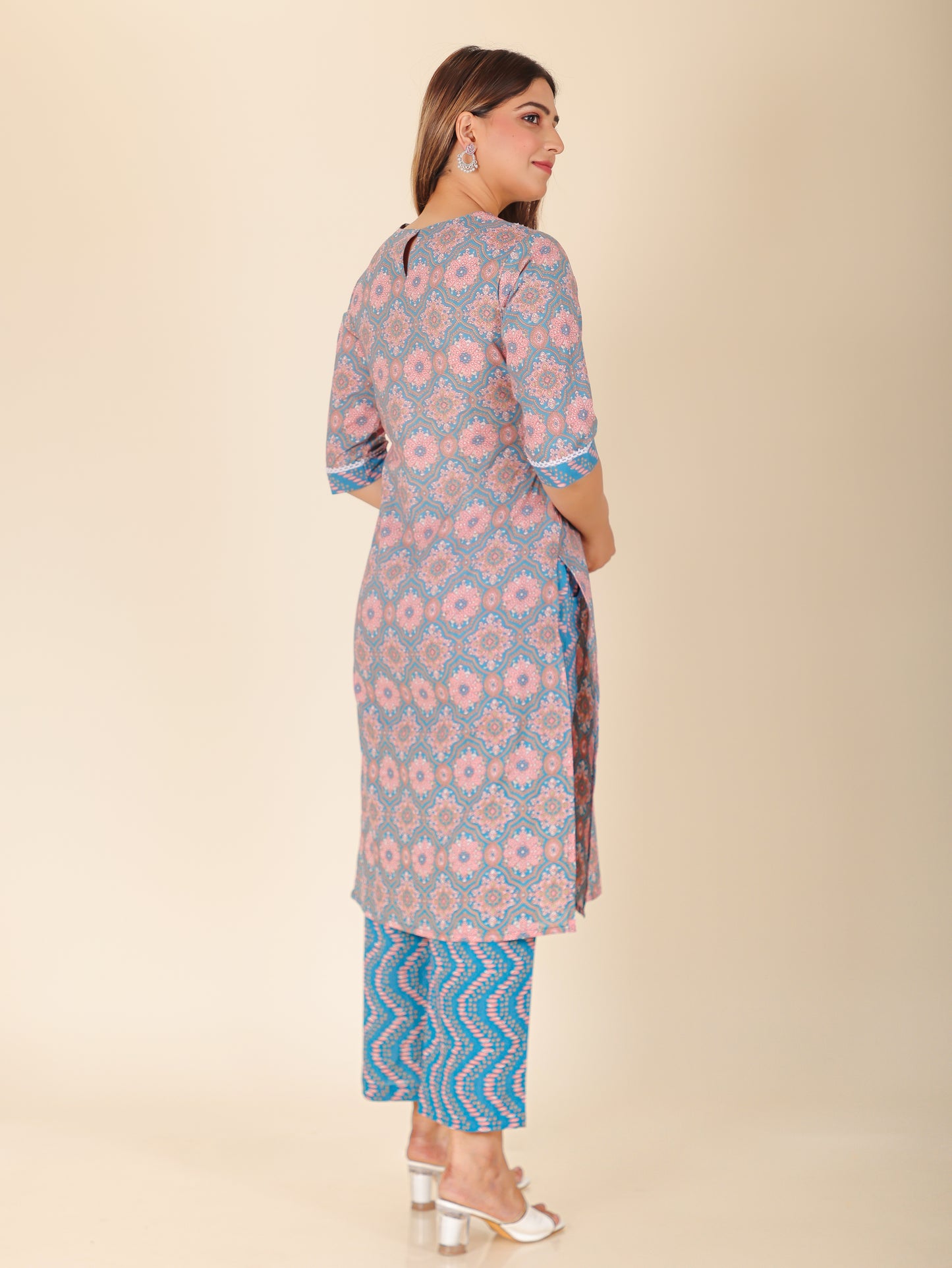 Soft Cotton Floral Straight Multicolor Kurta