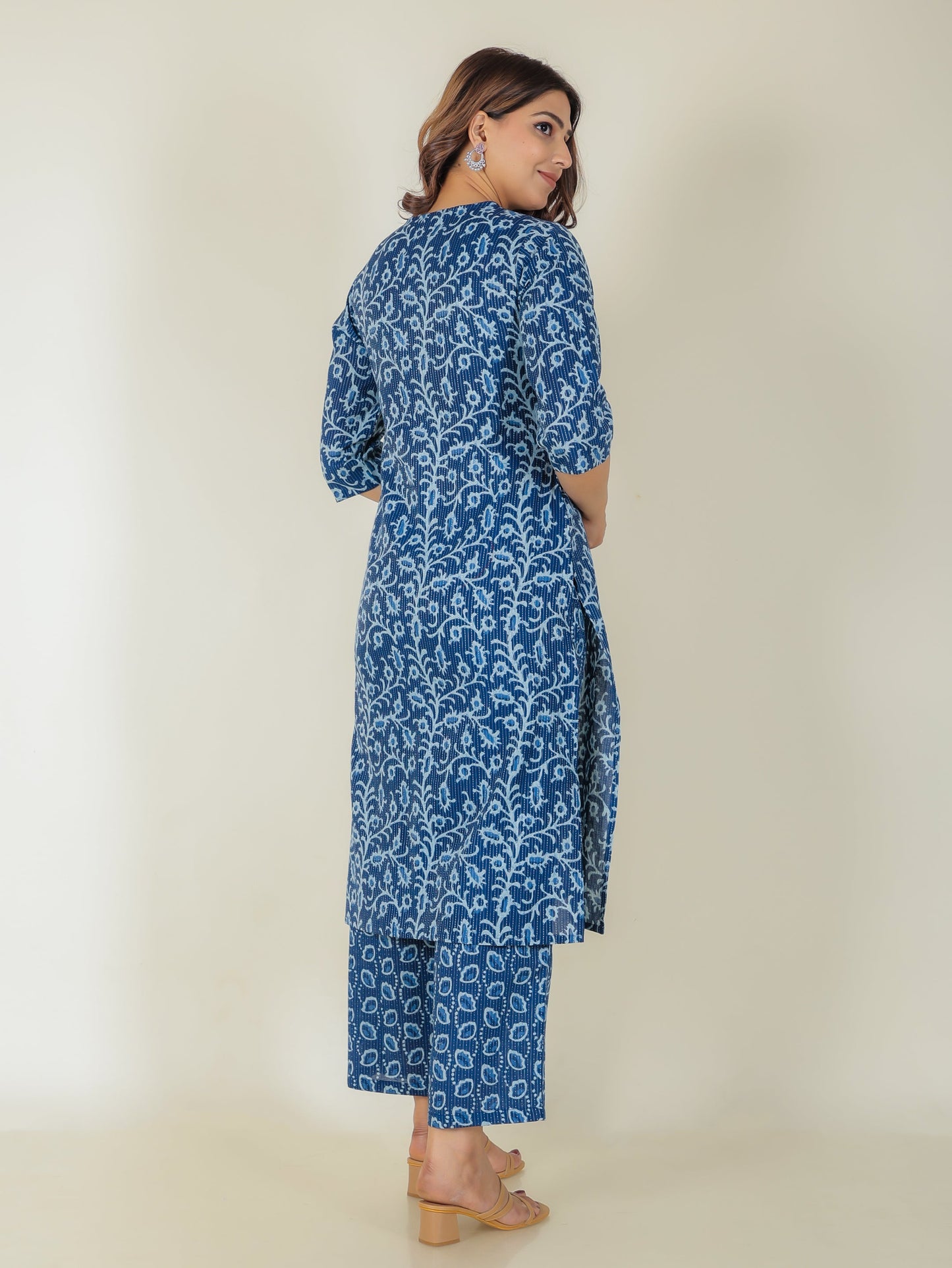 Kantha Cotton Floral Kurta