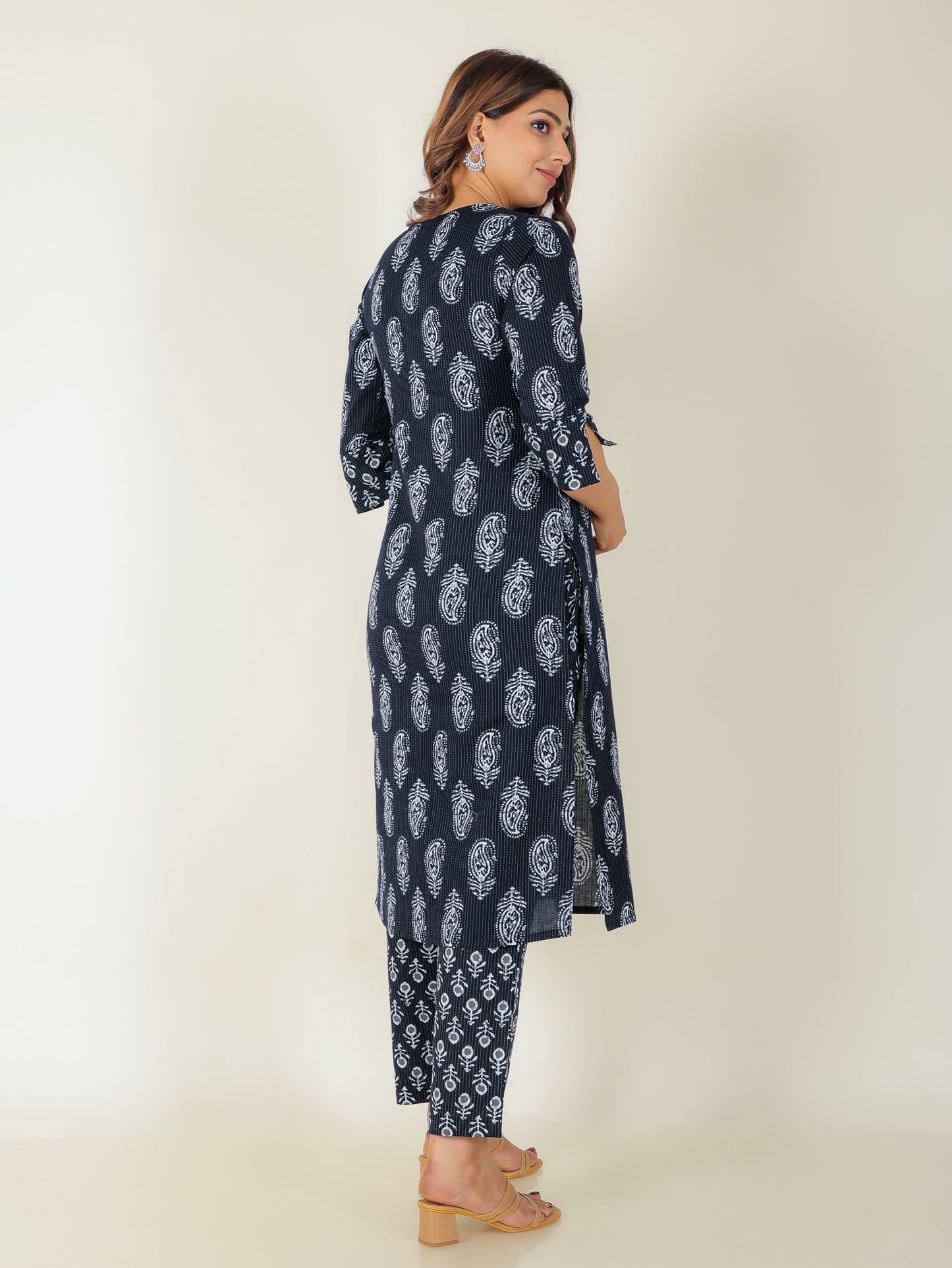 Kantha Cotton Paisley Kurta