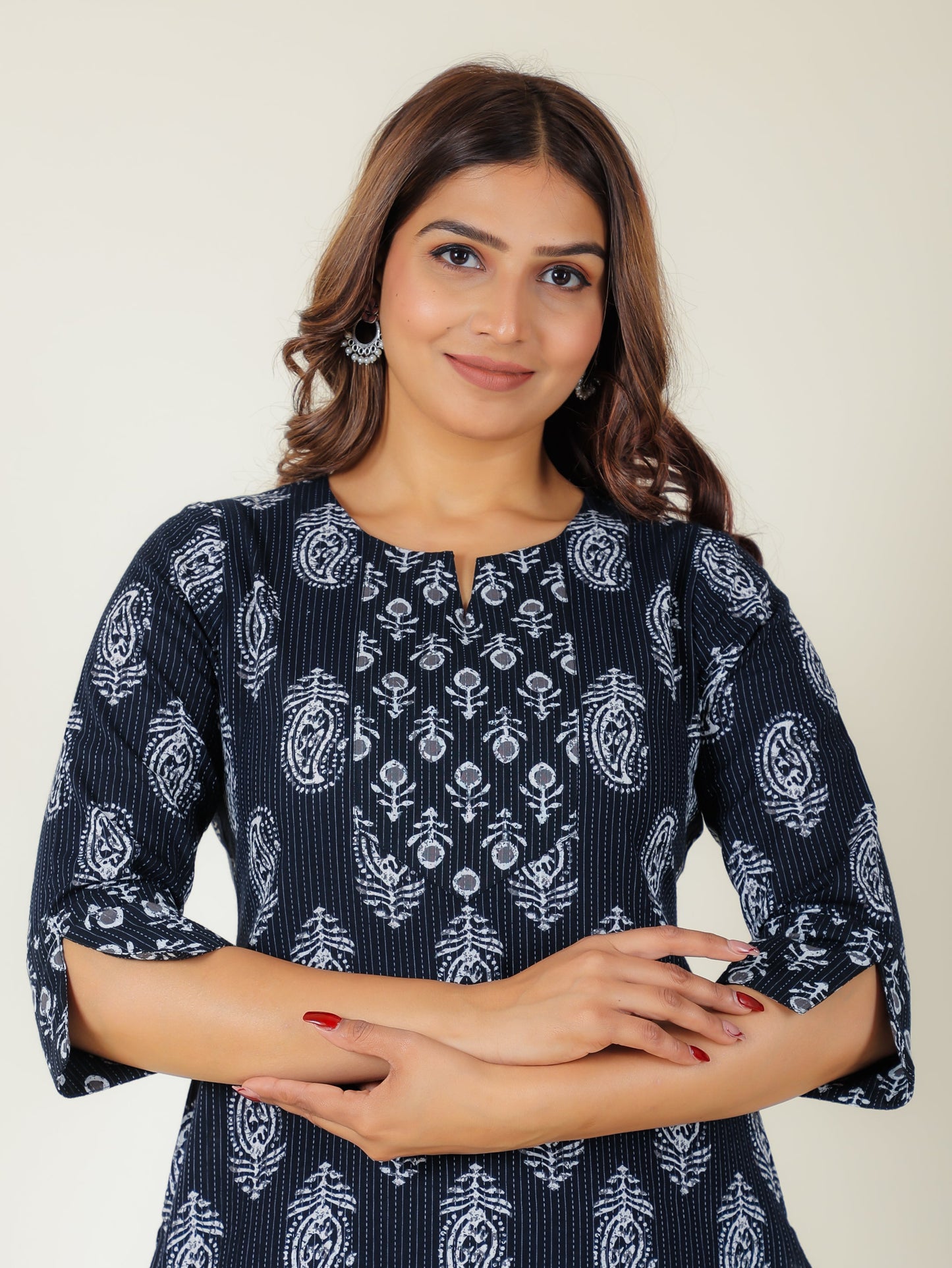 Kantha Cotton Paisley Kurta