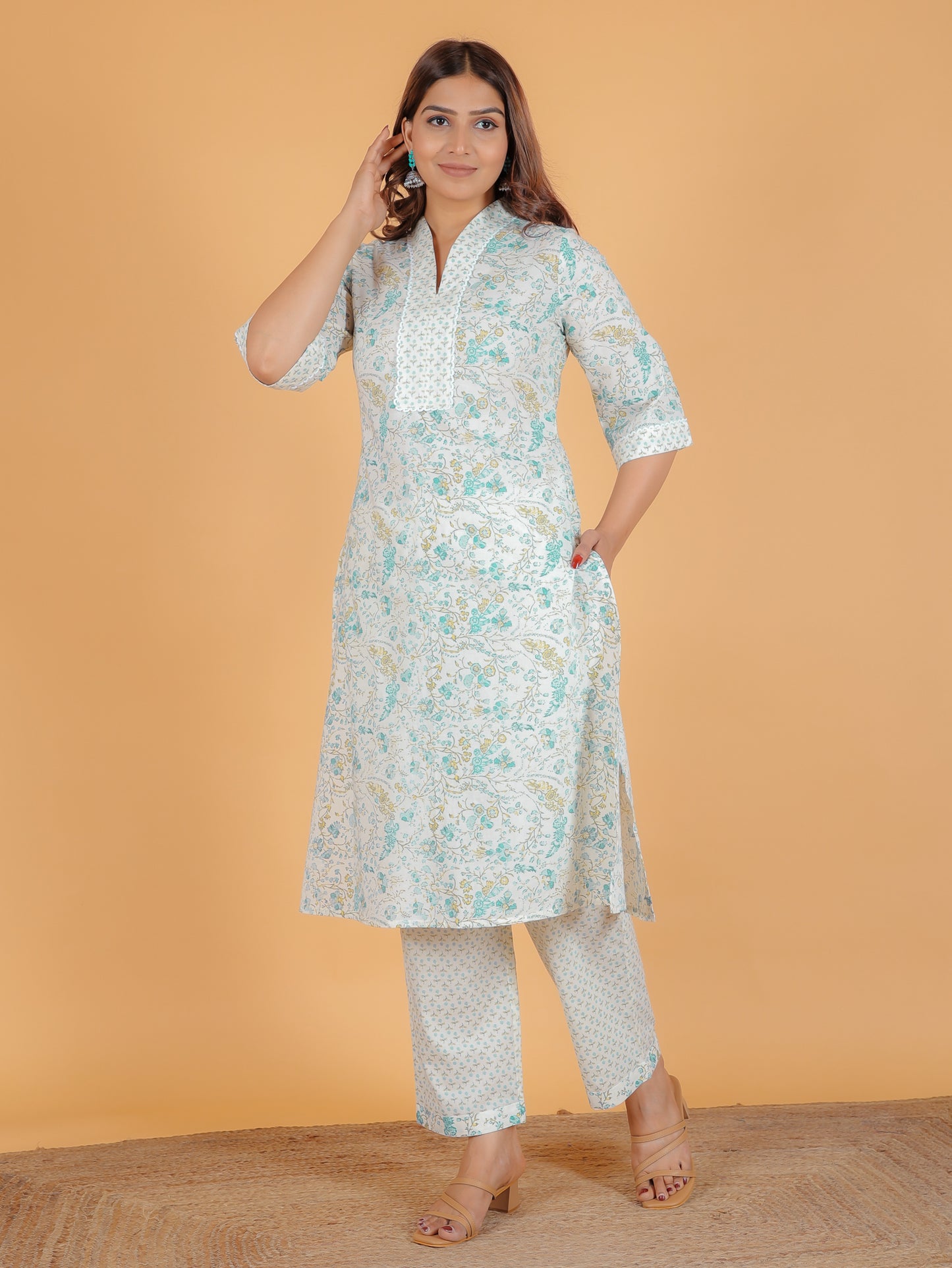 Soft Cotton Floral Kurta