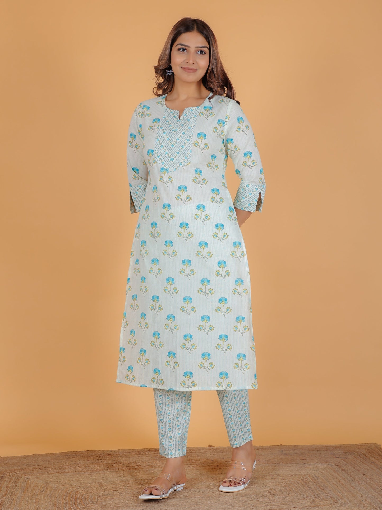 Soft Cotton Floral Kurta