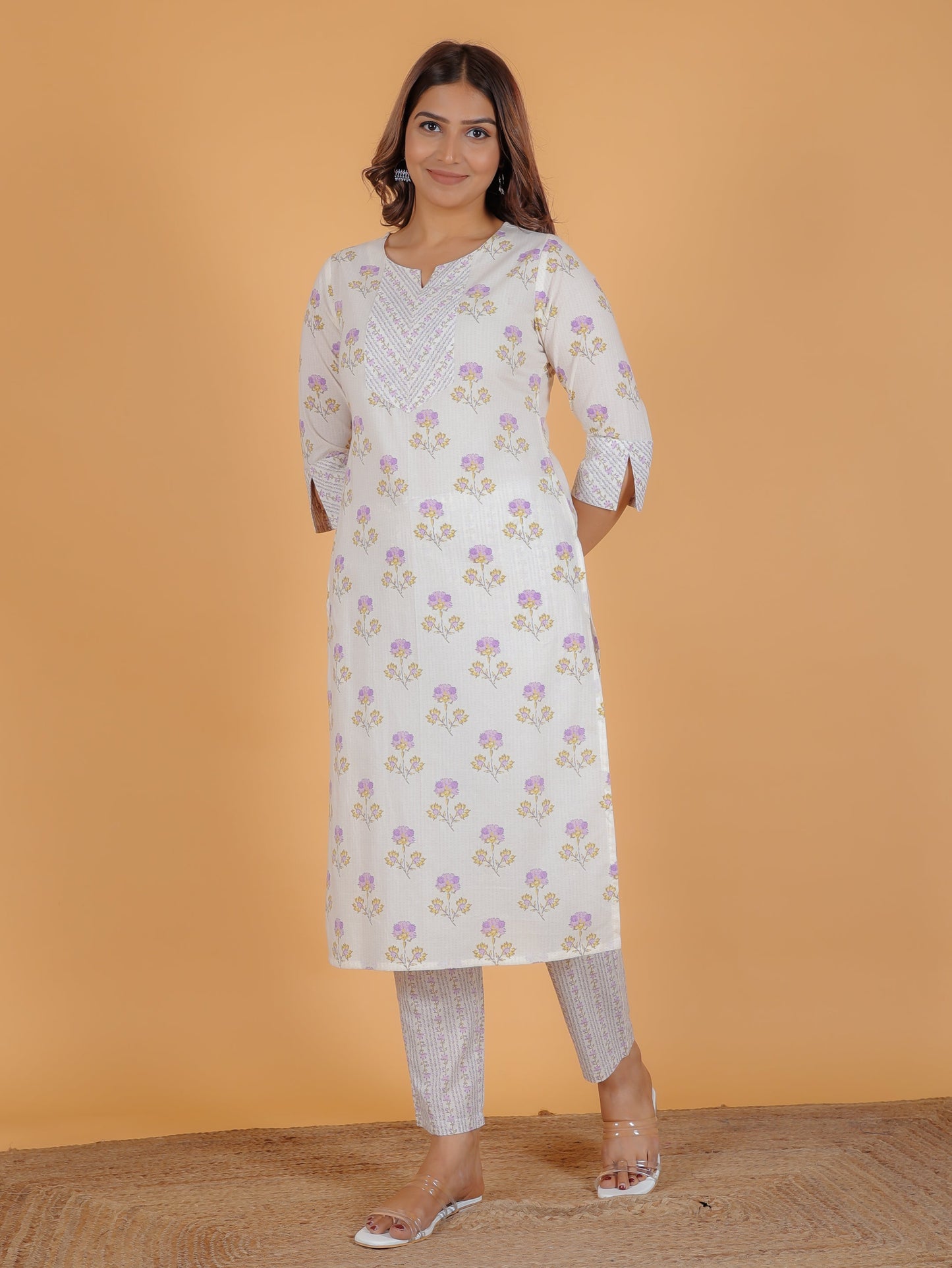 Soft Cotton Floral Kurta