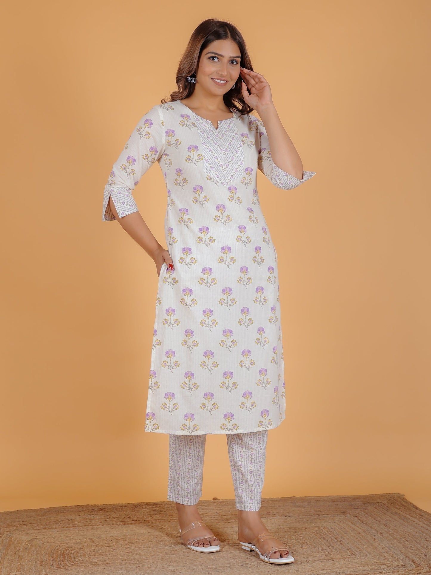 Soft Cotton Floral Kurta