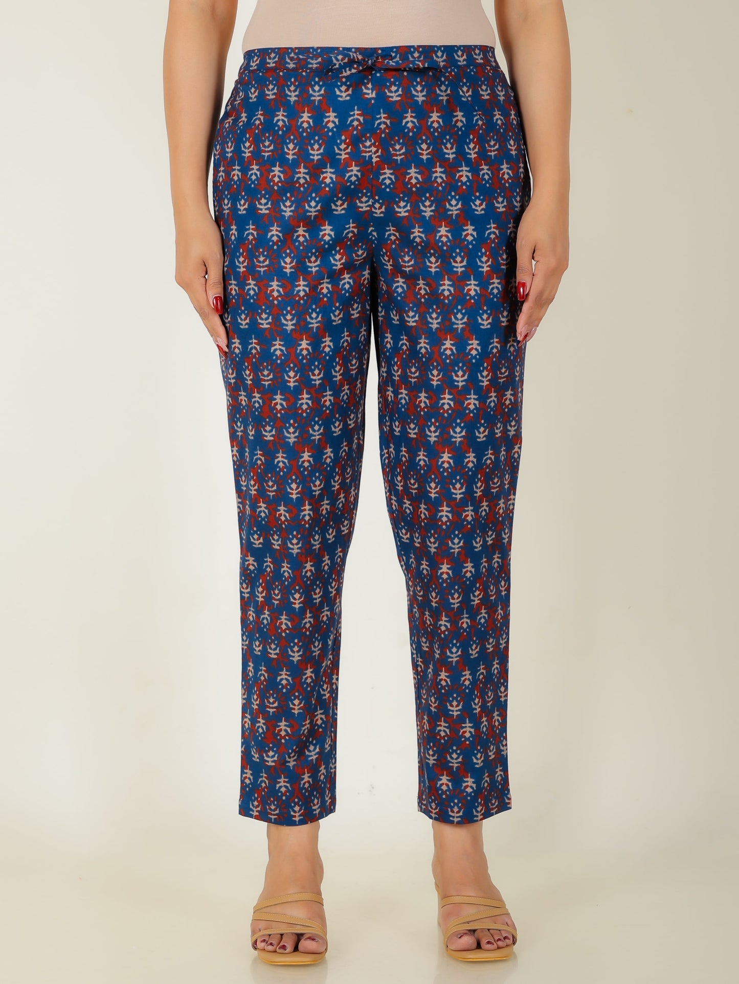 Soft Cotton Block Print High Low Indigo Kurta
