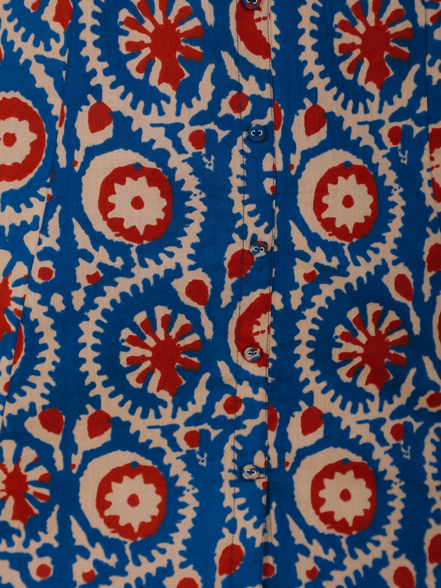 Soft Cotton Block Print High Low Indigo Kurta