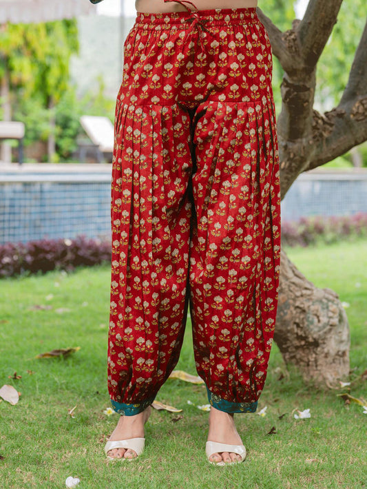 Soft Cotton Floral Red Salwar