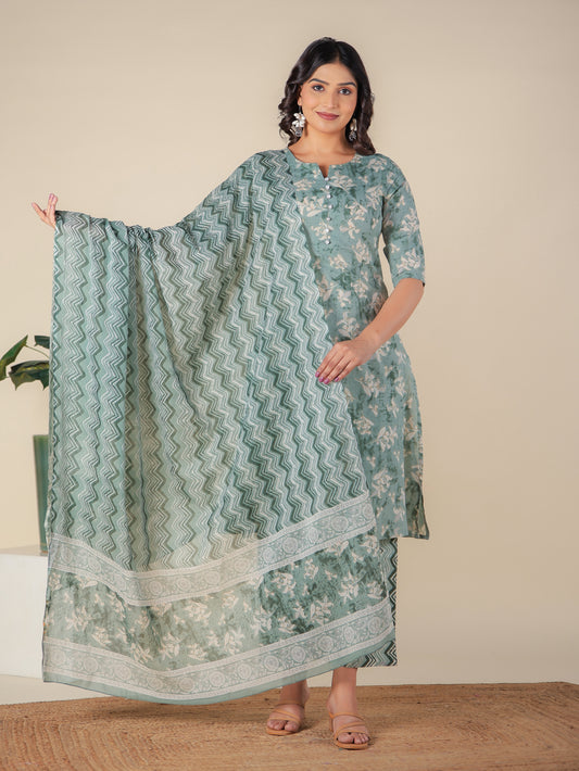 Voile Cotton Floral Dupatta