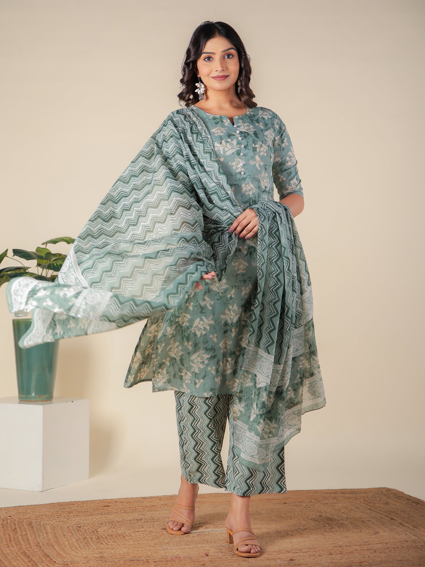 Voile Cotton Floral Dupatta