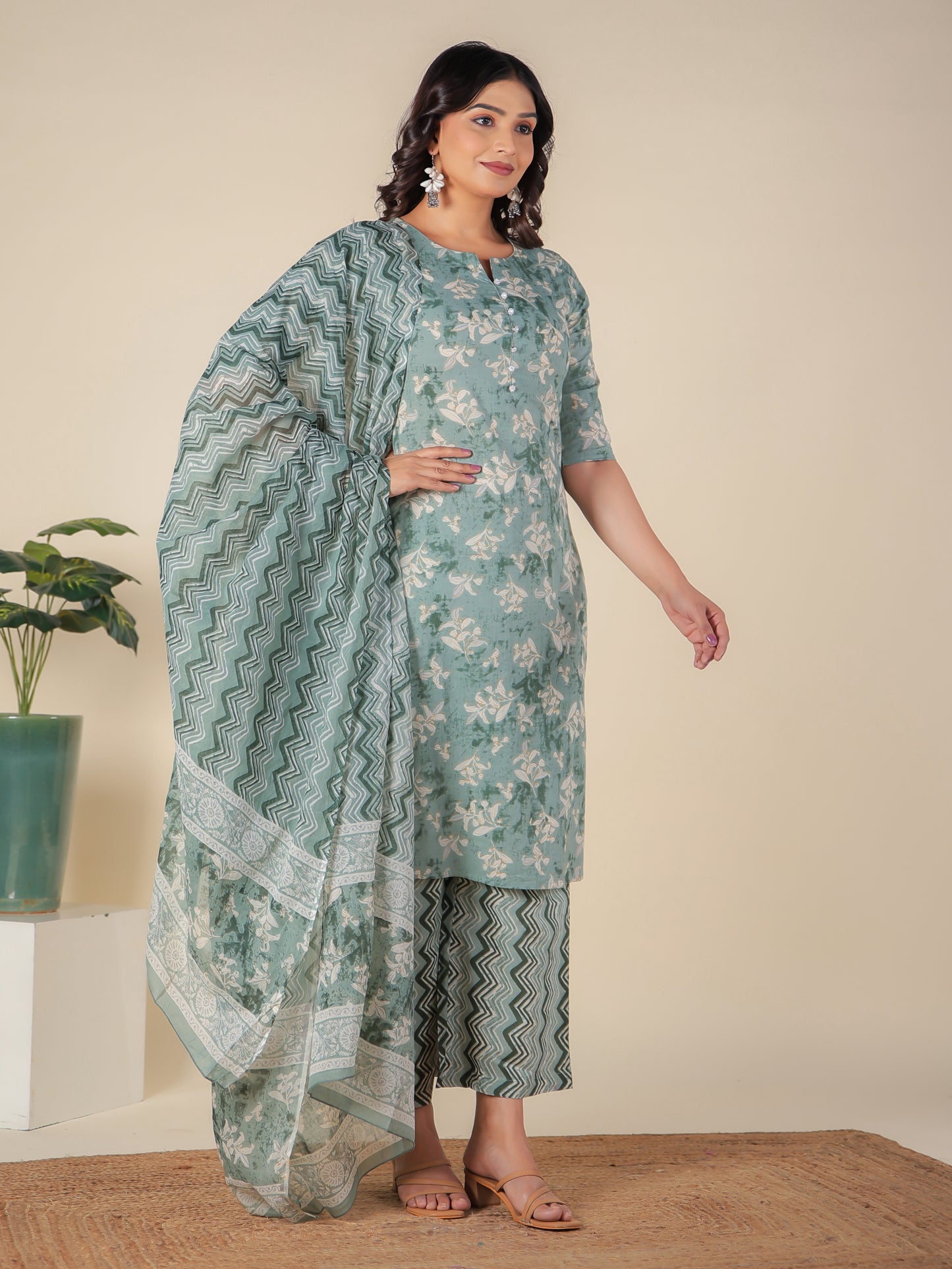 Soft Cotton Floral Kurta