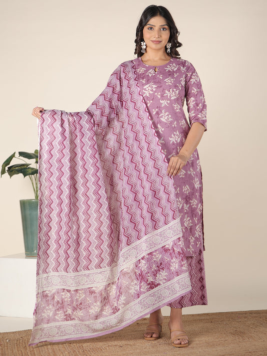Cotton Voile Floral Pink Dupatta