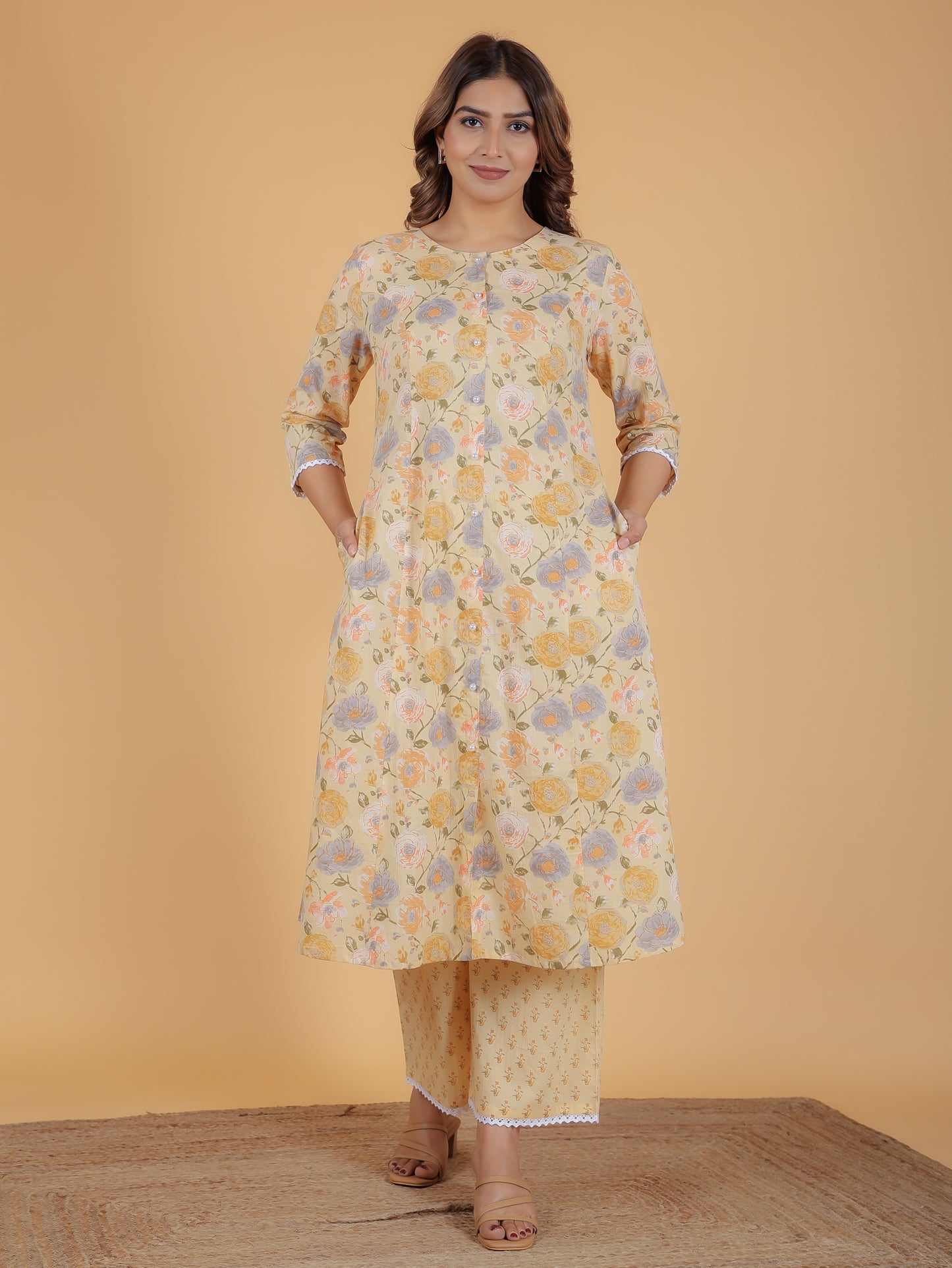 Soft Cotton Floral Kurta