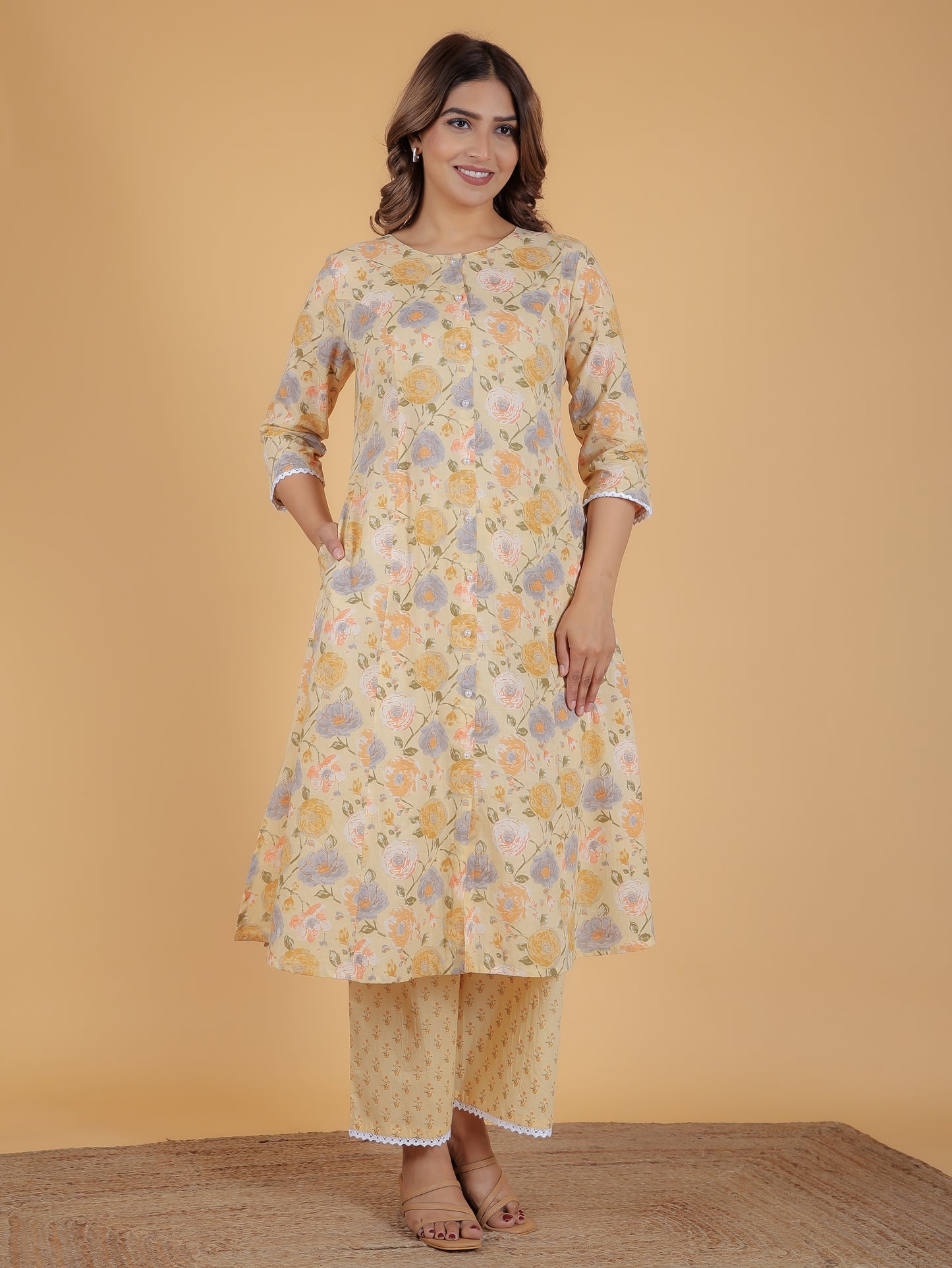 Soft Cotton Floral Kurta