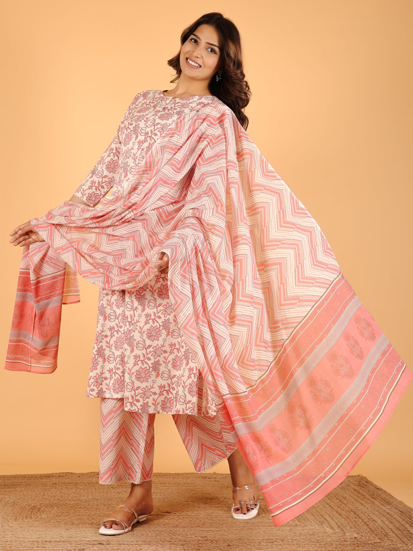 Voile Cotton Chevron Dupatta