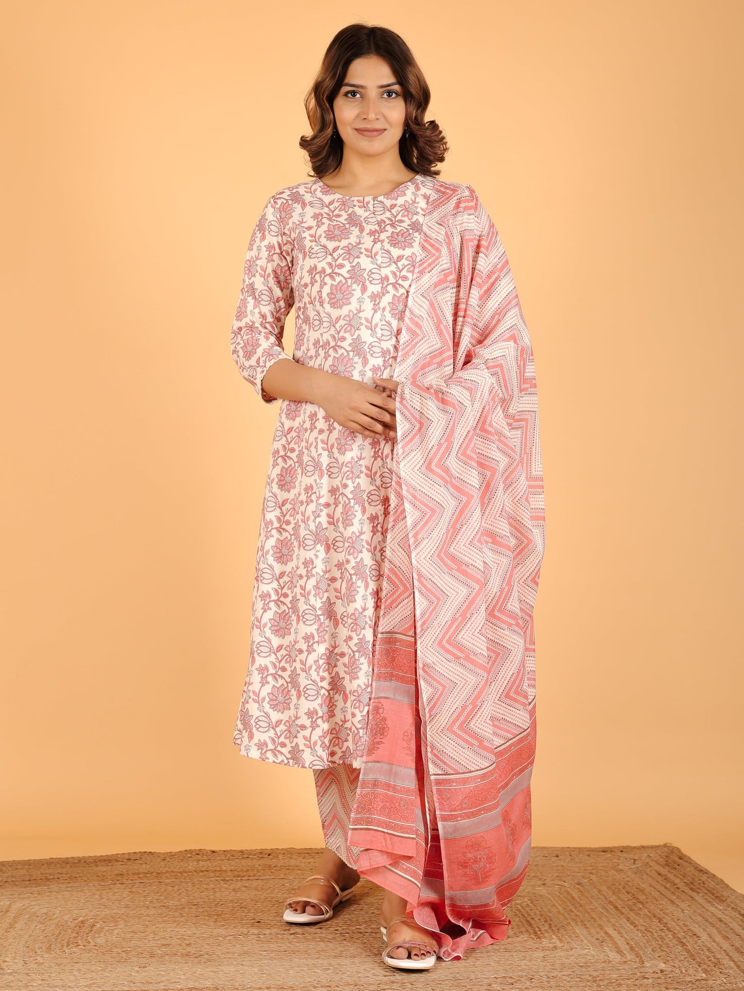 Soft Cotton Floral Kurta