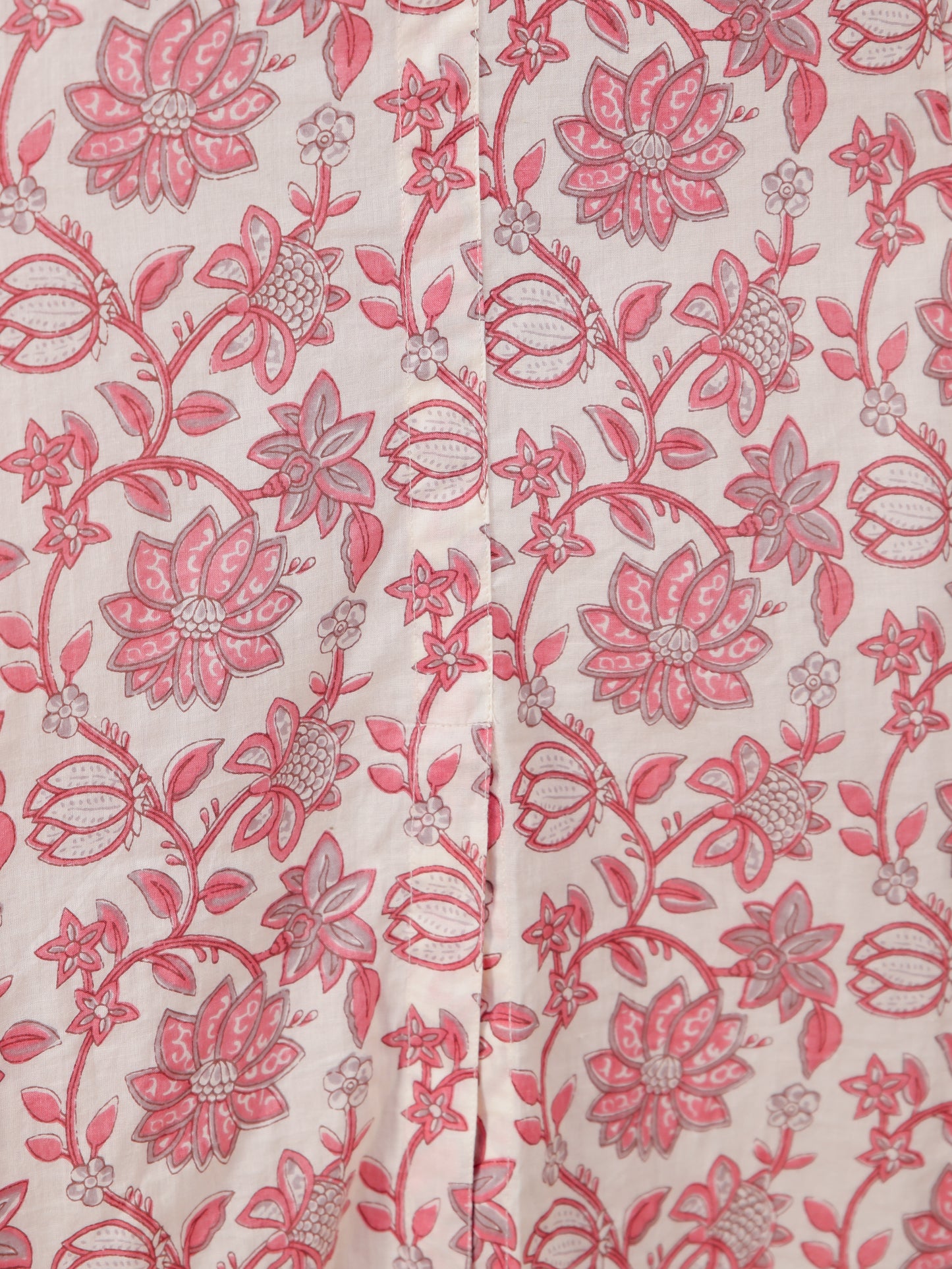 Soft Cotton Floral Flared Pink Kurta