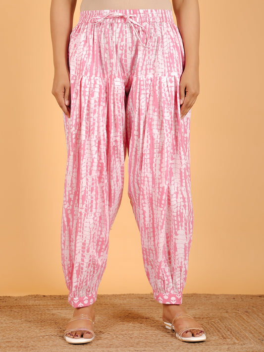 Soft Cotton Tie-Dye Pink Salwar