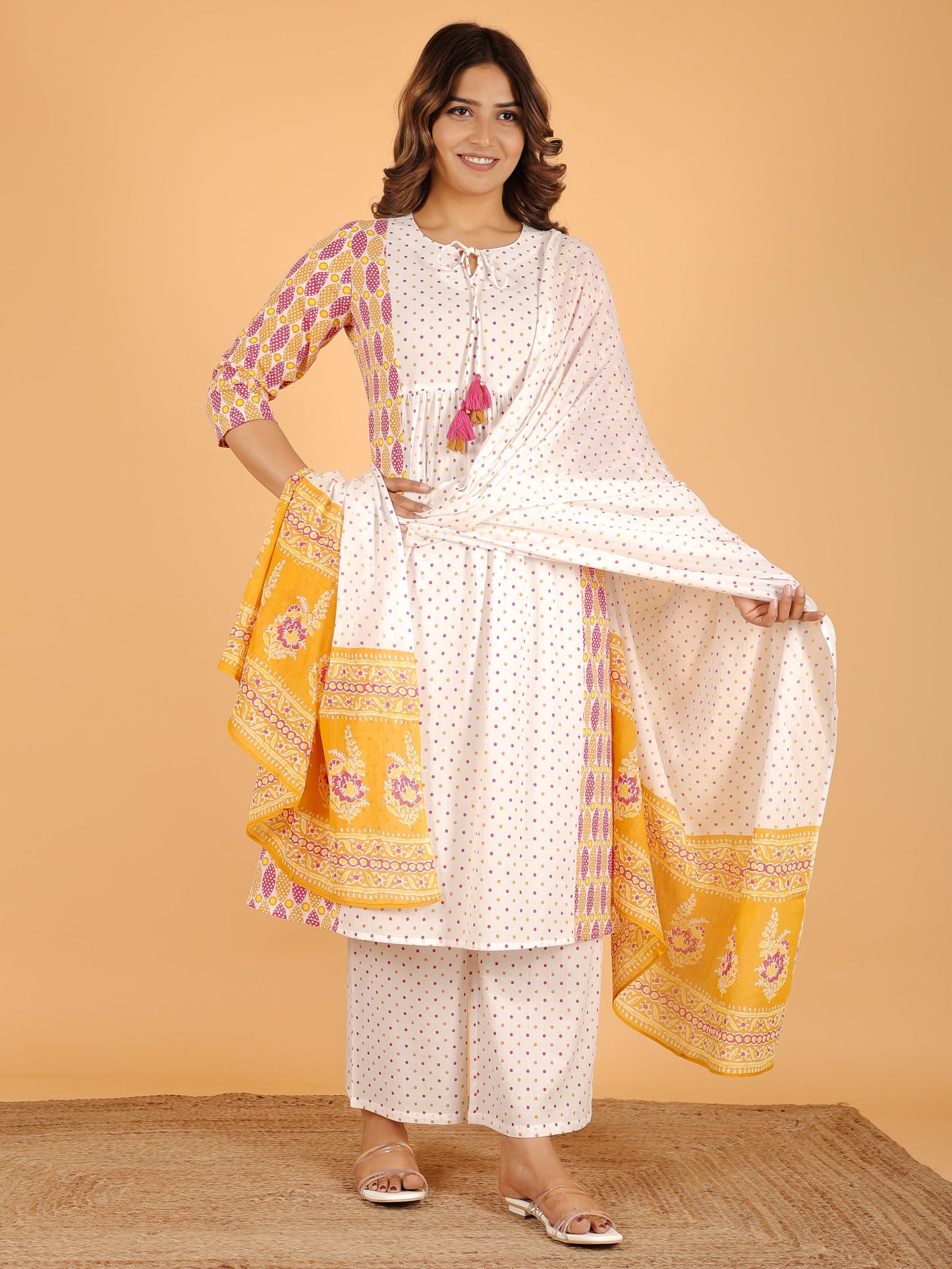 Soft Cotton Geometric Kurta