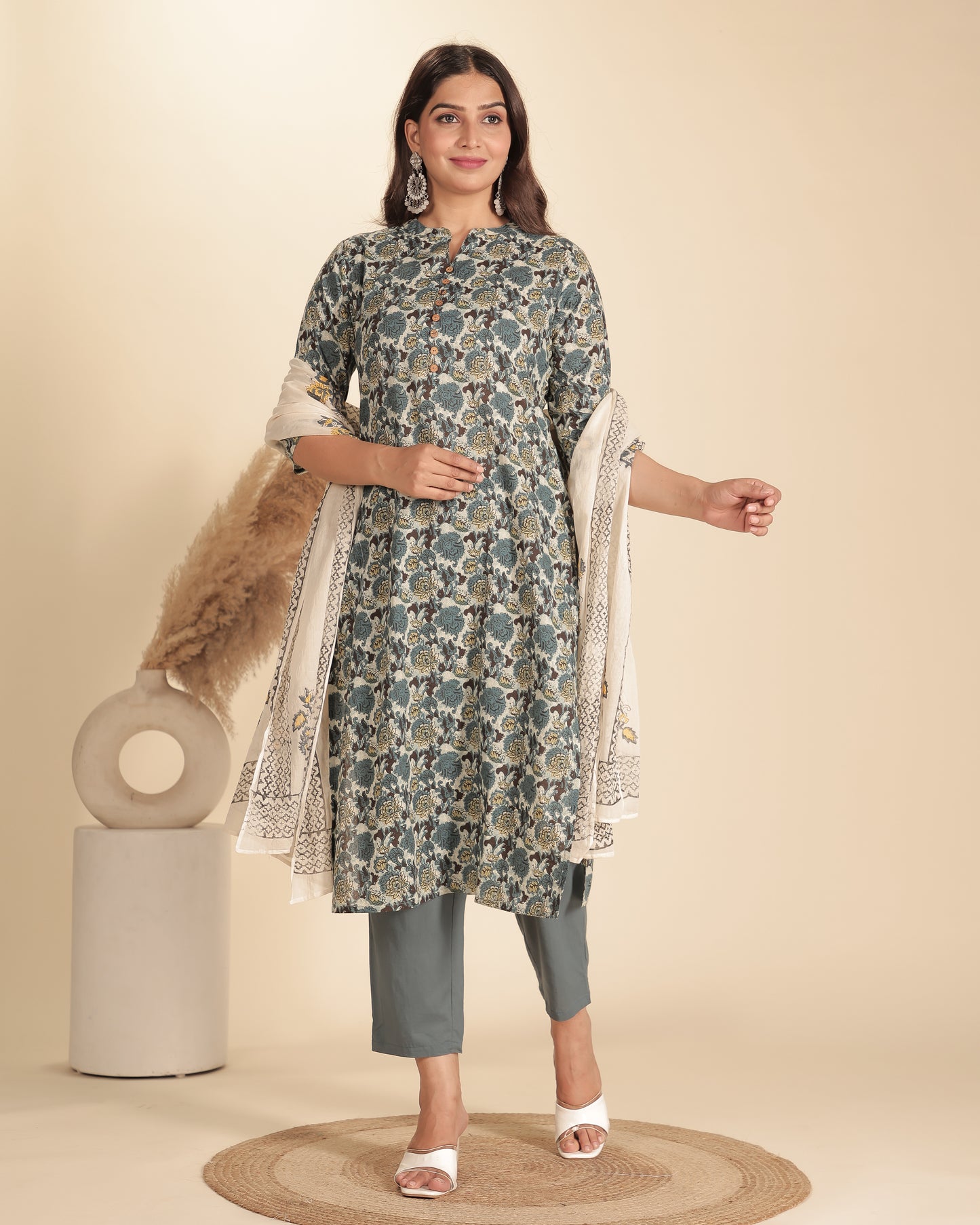 Soft Cotton Floral Kurta