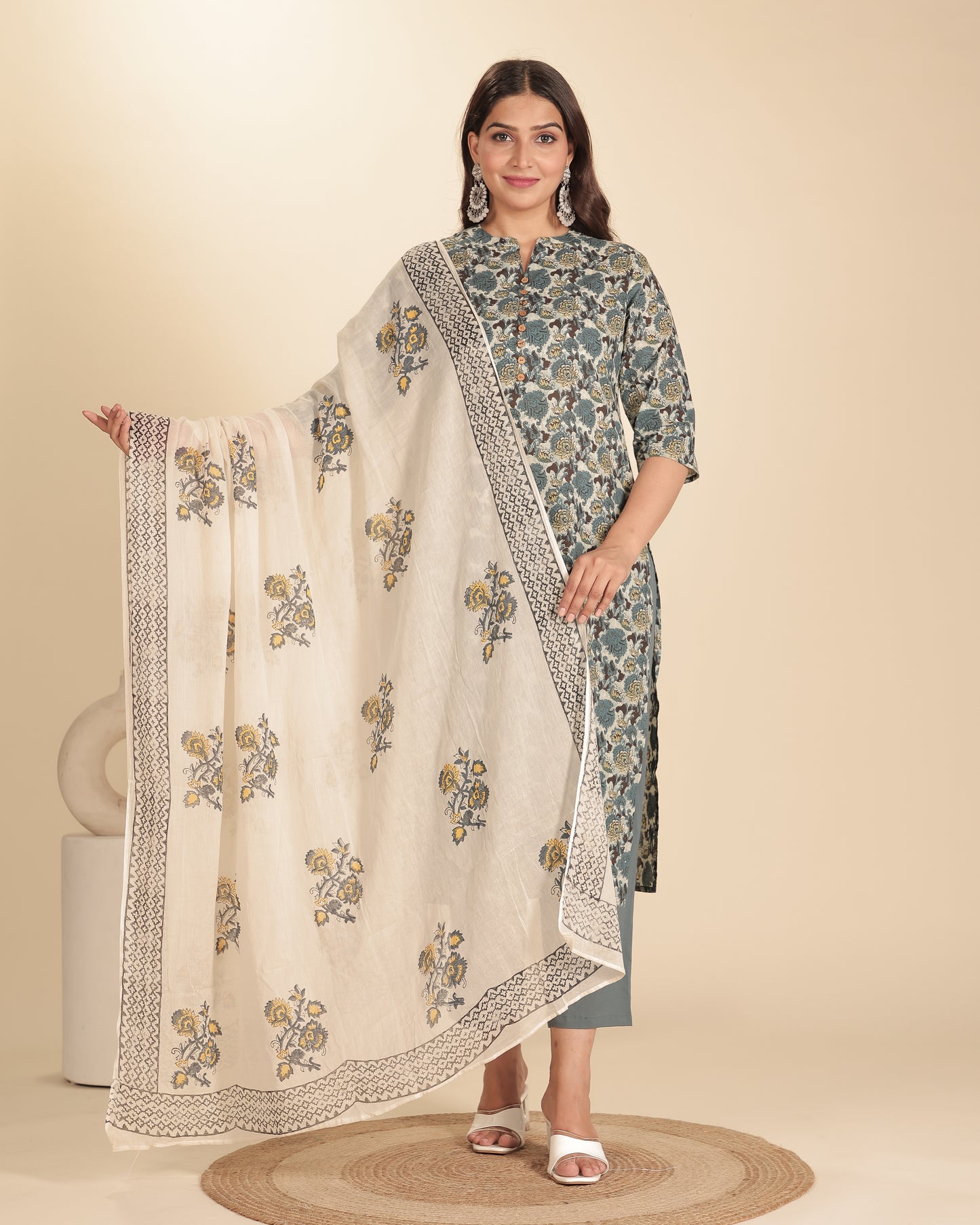 Soft Cotton Floral Kurta