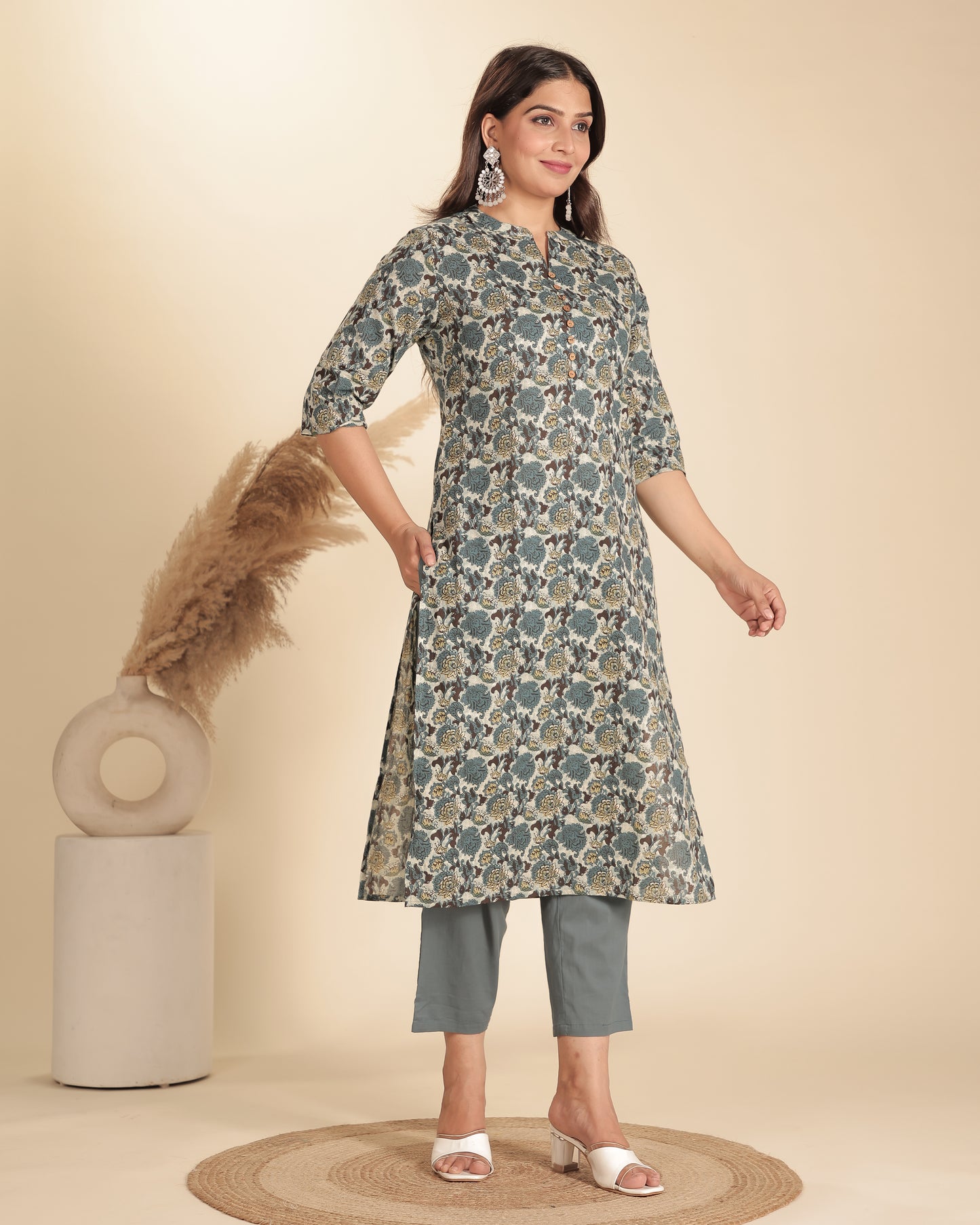 Soft Cotton Floral Kurta