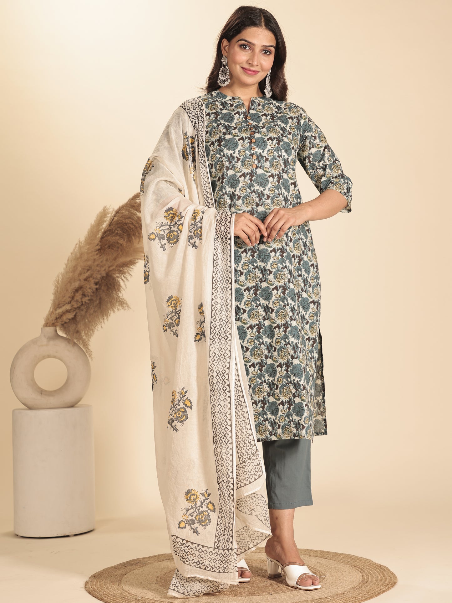 Soft Cotton Floral Kurta