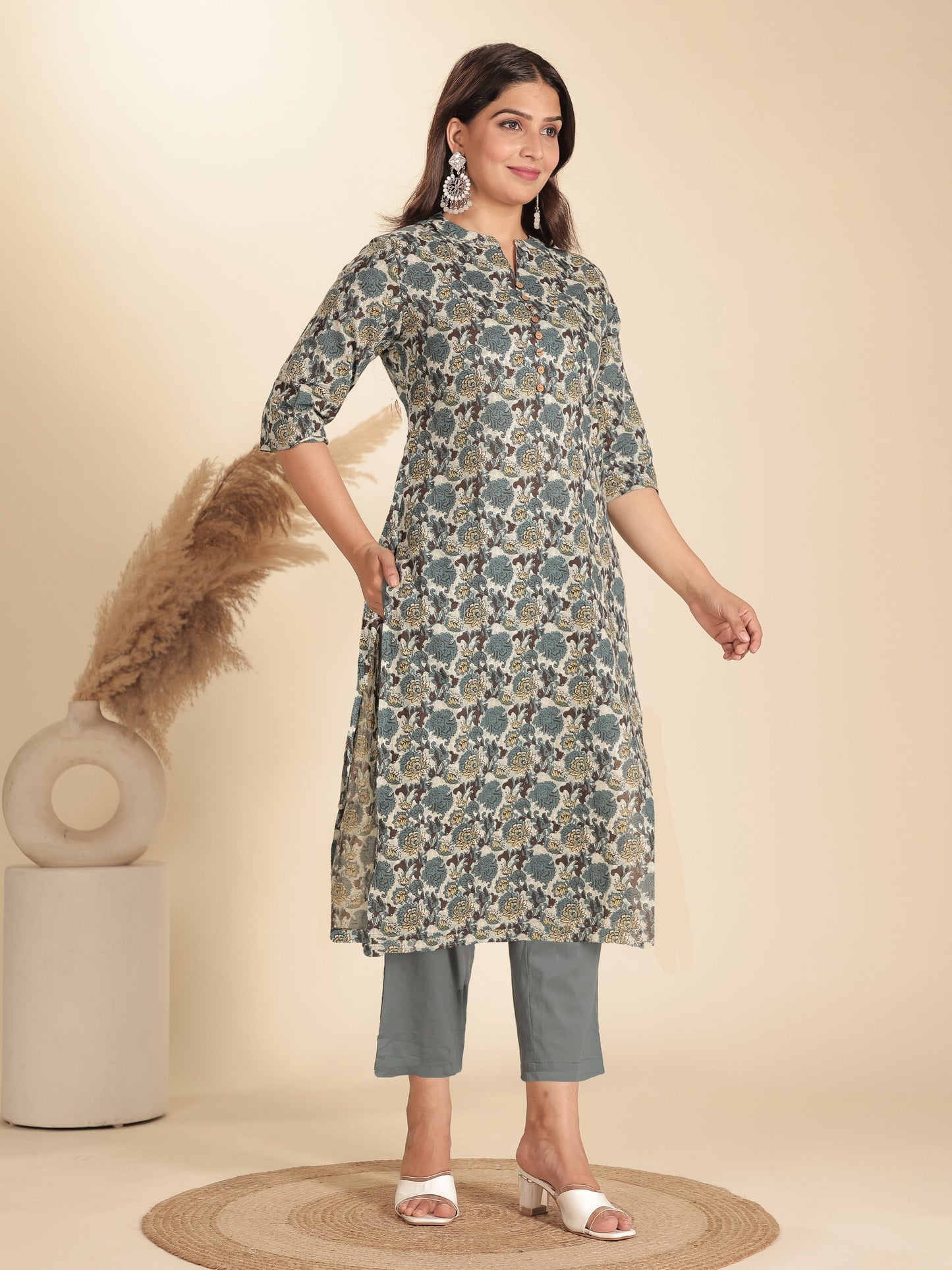 Soft Cotton Floral Kurta